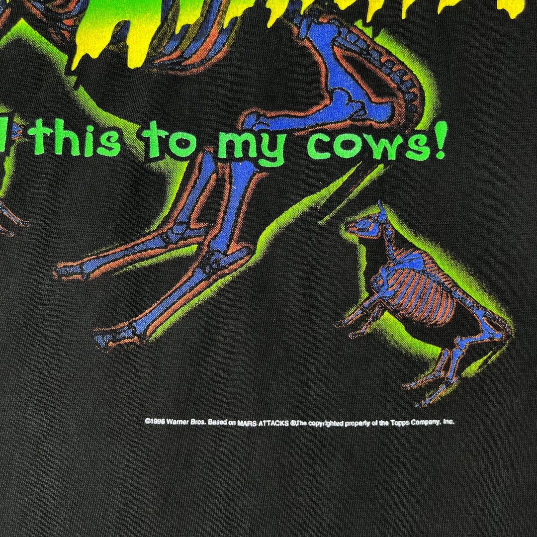 Vintage Mars Attacks 96 90s Vtg Promo L/S Cows Tim Burton Rare Tee Size US L / EU 52-54 / 3 - 3 Thumbnail