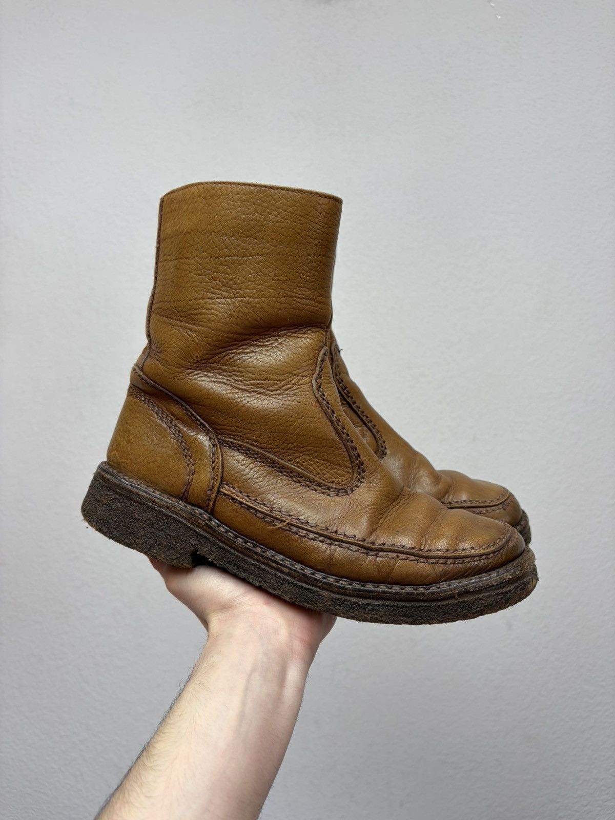 If Six Was Nine Vintage Y2K Guidi CCP Style Distressed Leather Biker Boots Size US 9 / EU 42 - 3 Thumbnail