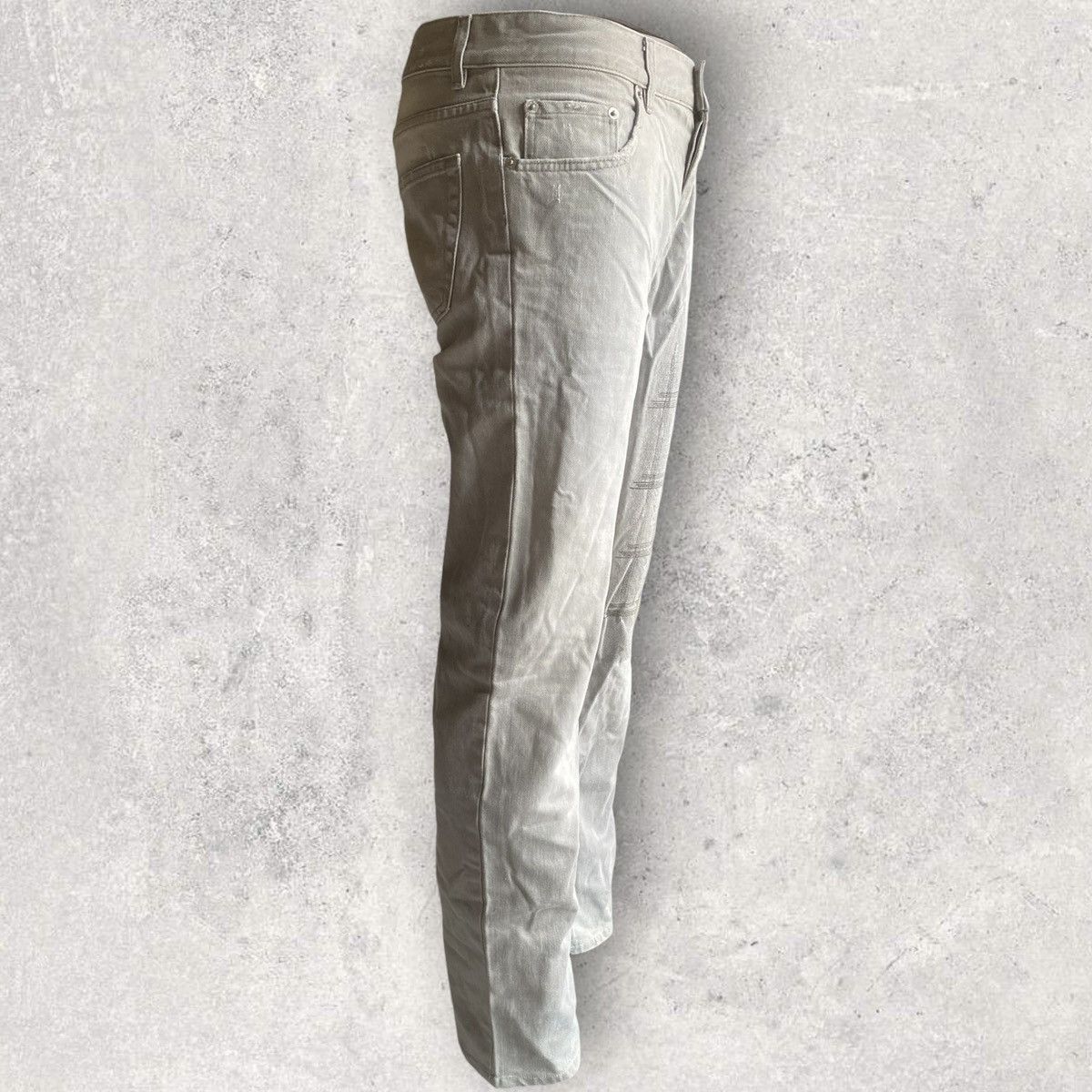 Helmut Lang Archive Embroidered Grey Fade Denim Low Waist Contour fFt Size US 33 - 12 Thumbnail