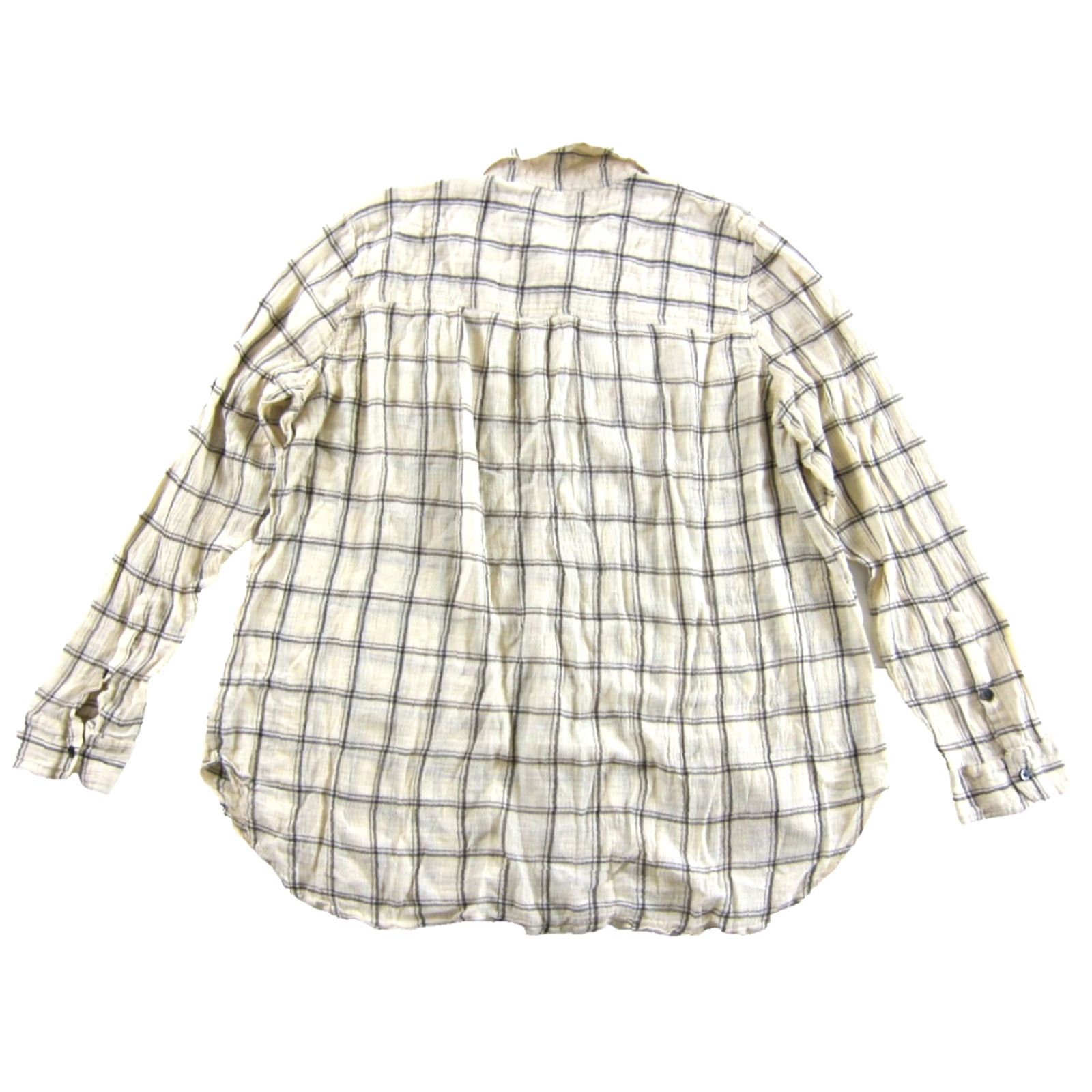 Madewell Madewell Blouse Shirt Plaid Collared Long Sleeve 100% Cotton Ivory XL Women’s Size XL / US 12-14 / IT 48-50 - 2 Thumbnail