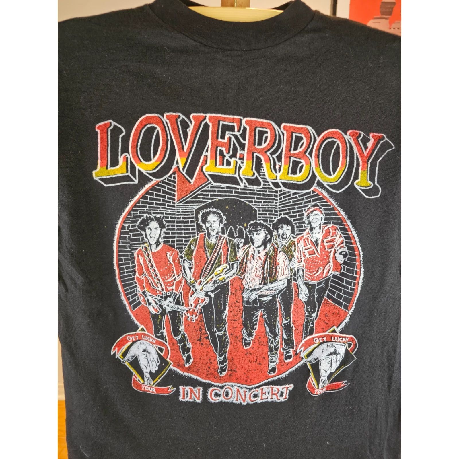 Vintage VINTAGE DEADSTOCK 80' LOVERBOY ROCK TOUR CONCERT T-SHIRT SZ M PAKISTAN Men T-Shirt Black Cotton Short Sleeve Round Neck Paramout? Size US M / EU 48-50 / 2 - 2 Thumbnail