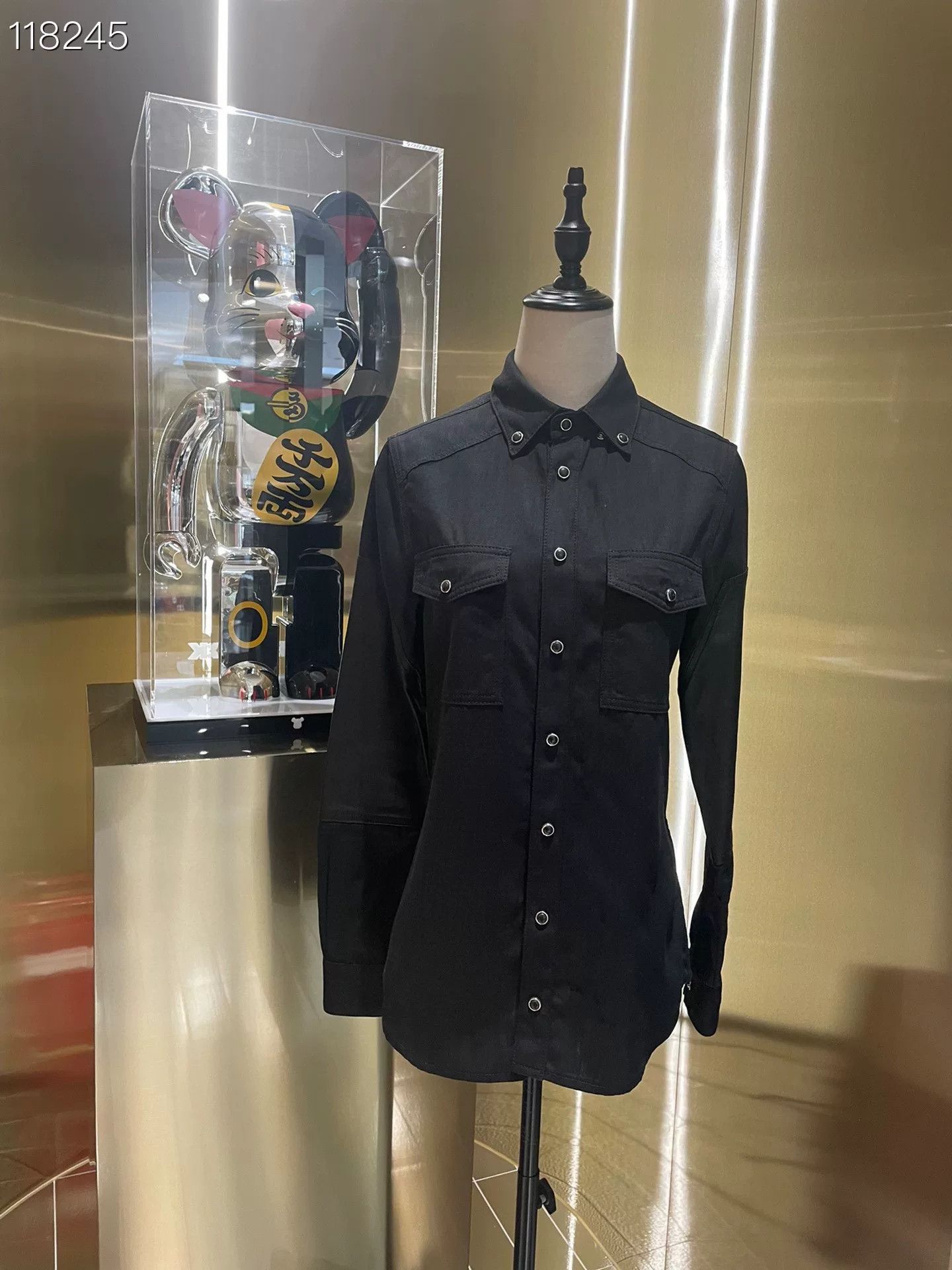 Givenchy Givenchy Black Spliced Denim Shirt Jacket Size XS / US 0-2 / IT 36-38 - 1 Thumbnail