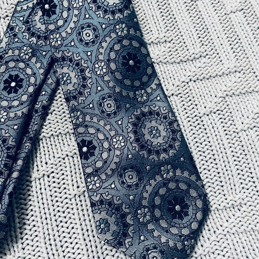 Vintage Vintage Ohrbach's silver paisley silk slim tie Size ONE SIZE - 2 Thumbnail