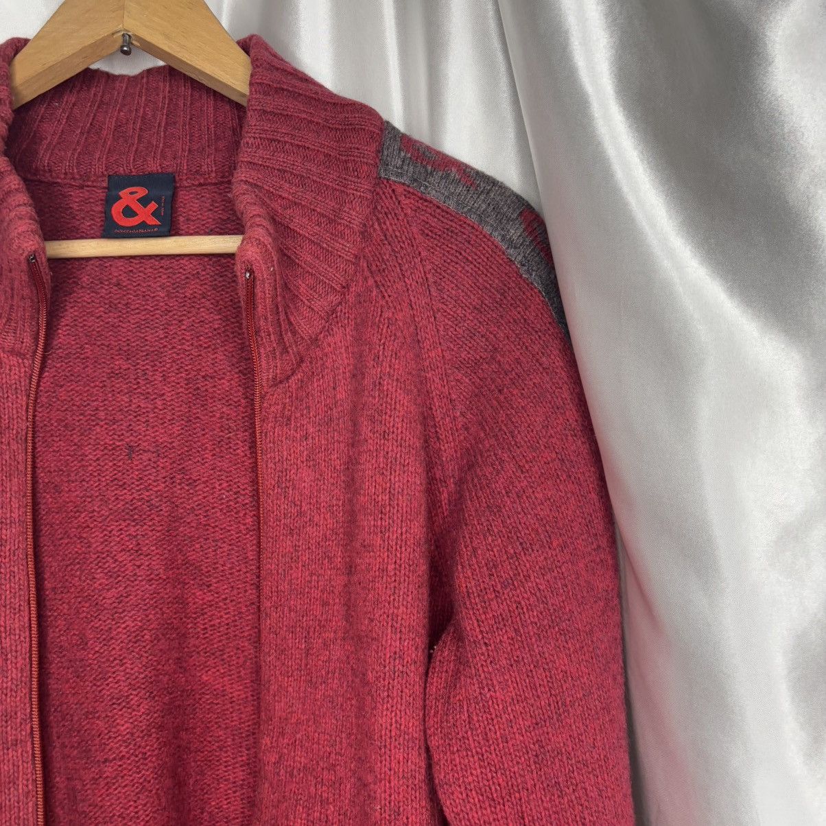 Dolce & Gabbana × Vintage vintage d&g sweater zip woolen burgundy Dolce & Gabbana Size M / US 6-8 / IT 42-44 - 5 Thumbnail
