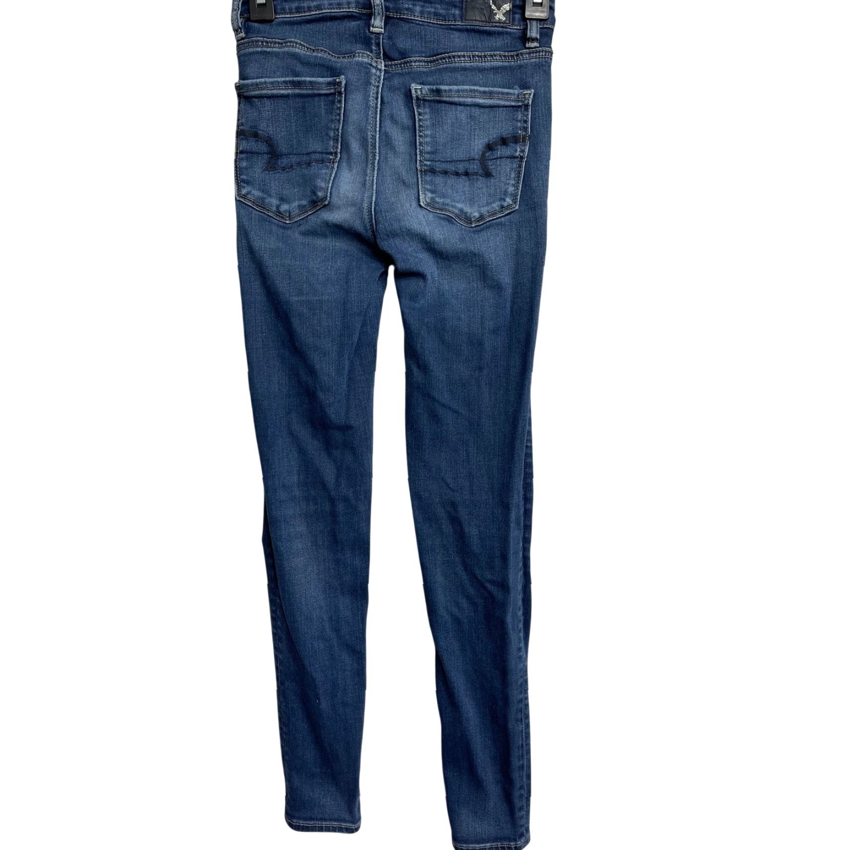 American Eagle Outfitters American Eagle Jeans Womens 0 Dark Blue Stretch Denim High Rise Jegging Jeans Size 42" / US 20 - 2 Thumbnail
