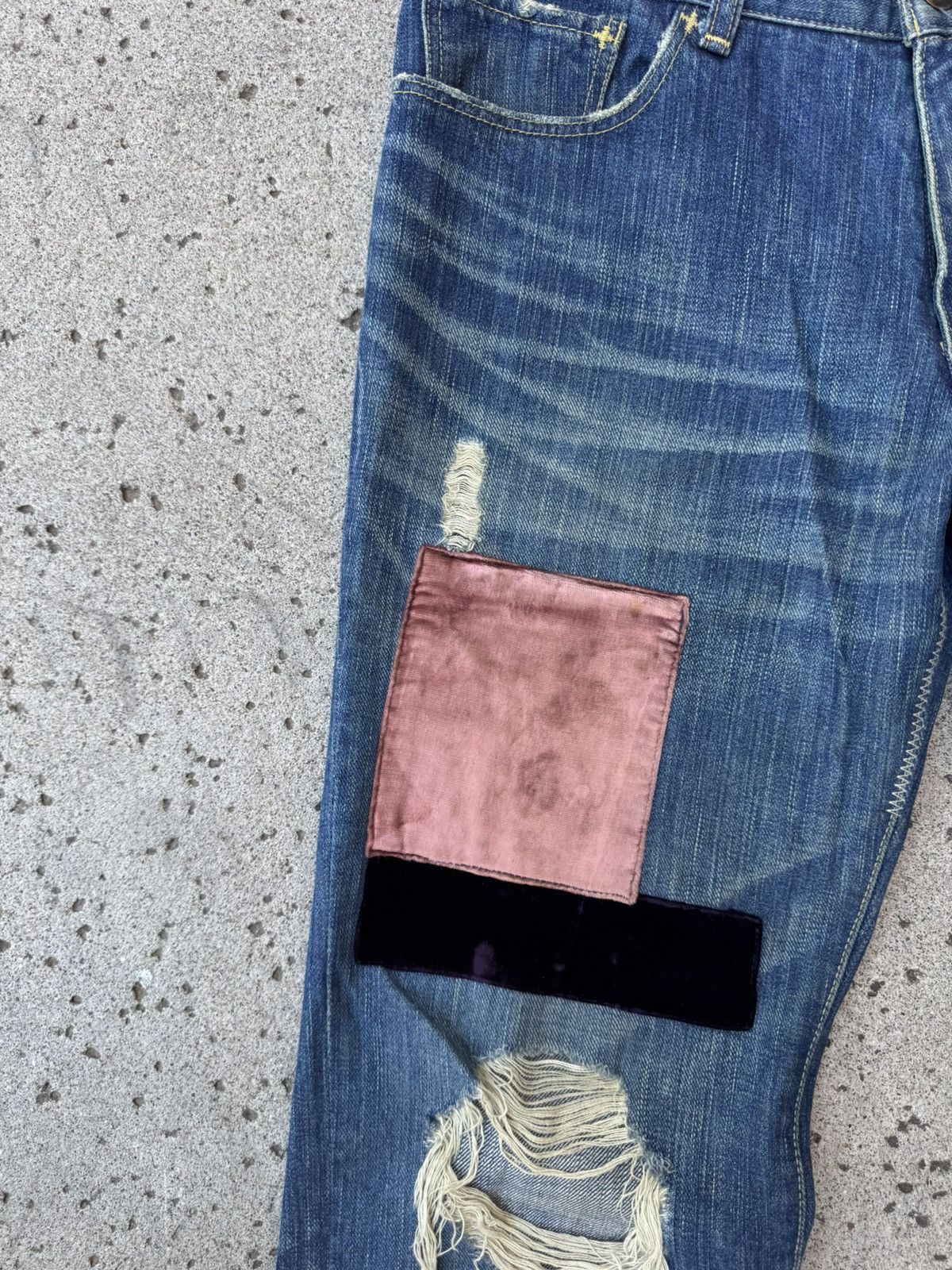 Number (N)ine Number (N)ine AW03 Kurt Cobain Patchwork Distressed Jeans Size US 32 / EU 48 - 2 Thumbnail