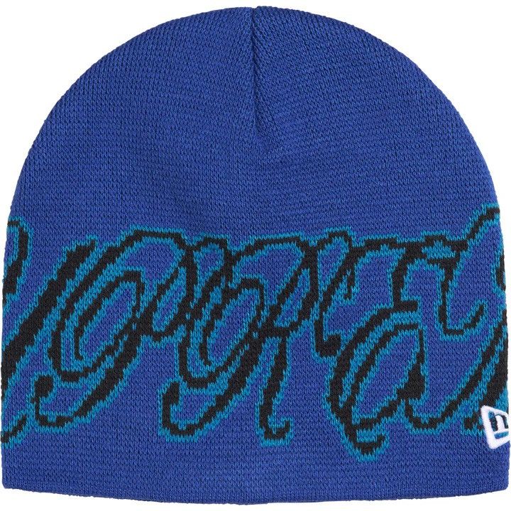 New Era × Supreme Supreme New Era Cursive Beanie Royal Size ONE SIZE - 4 Thumbnail
