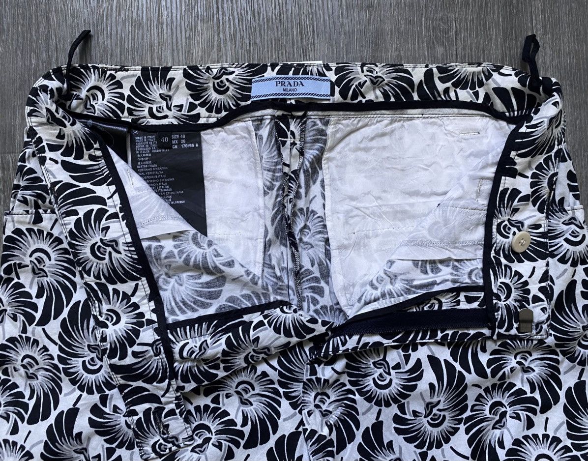 Prada Womens Prada 2016 Full Printed Floral Print Stretch Trousers Size 27" / US 4 / IT 40 - 10 Thumbnail