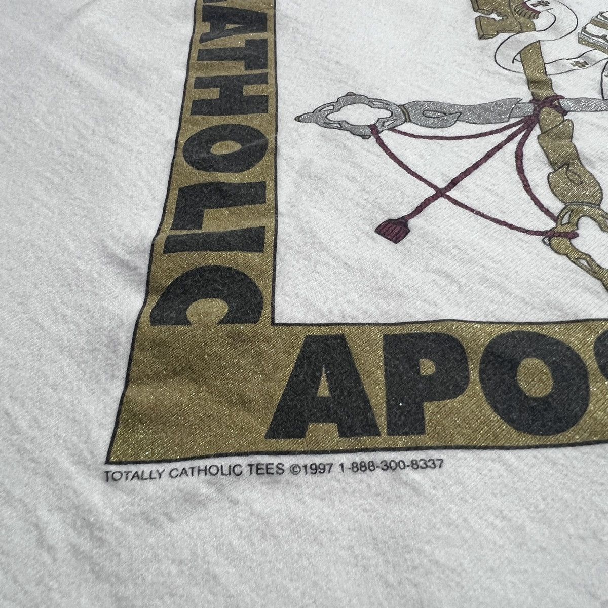 Vintage Vintage 90s CATHOLIC Jesus God Holy Bible Promo Tee Size US XL / EU 56 / 4 - 3 Thumbnail