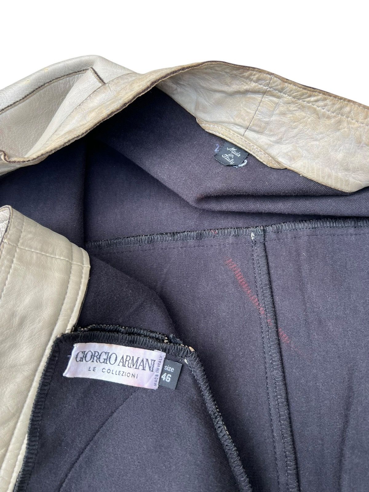 Giorgio Armani Archive Giorgio Armani Le Collezioni Leather Racer Jacket Size US S / EU 44-46 / 1 - 16 Thumbnail