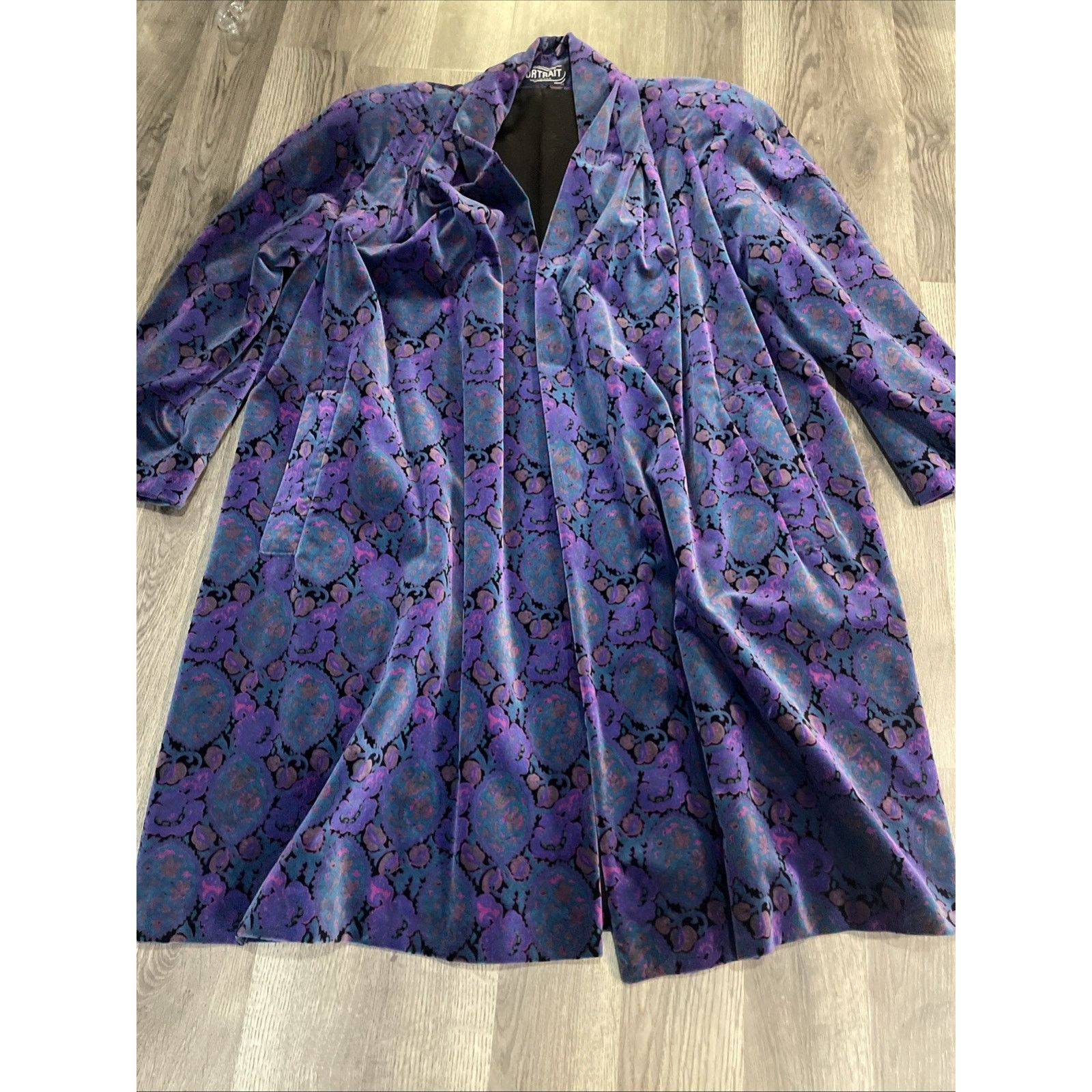 Other Portrait JL DeBall Velvet Opera Coat Purple Paisley Vintage Size XS / US 0-2 / IT 36-38 - 2 Thumbnail