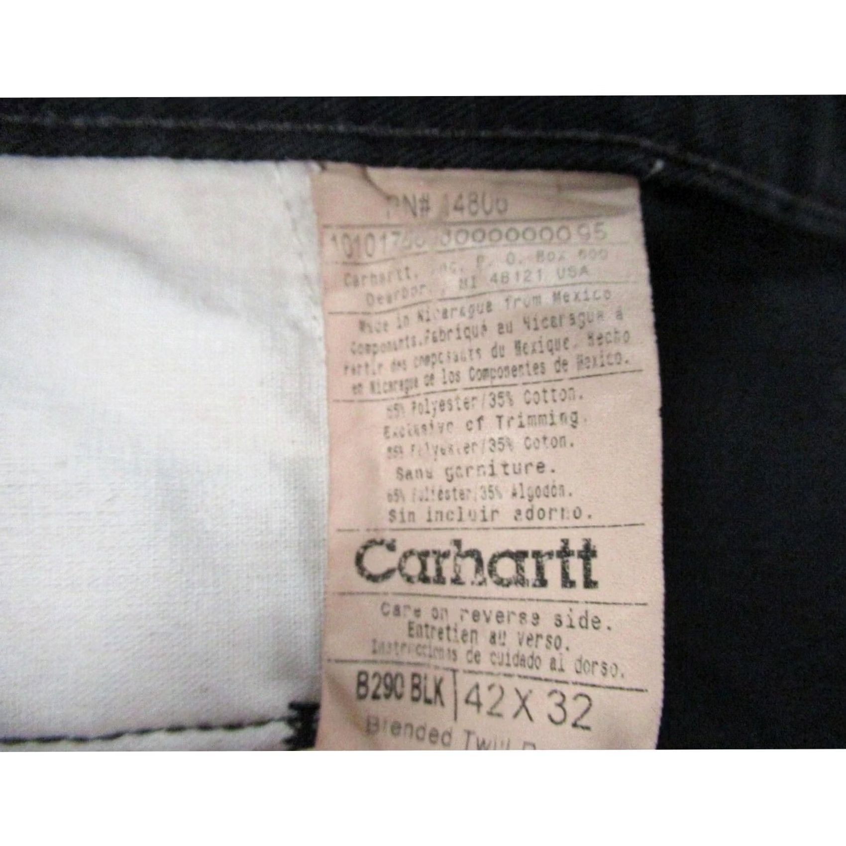 Carhartt Carhartt Pants Mens 40x32 Black Work Chino Straight Twill Slacks Zip Fly B290 Size US 40 / EU 56 - 3 Thumbnail