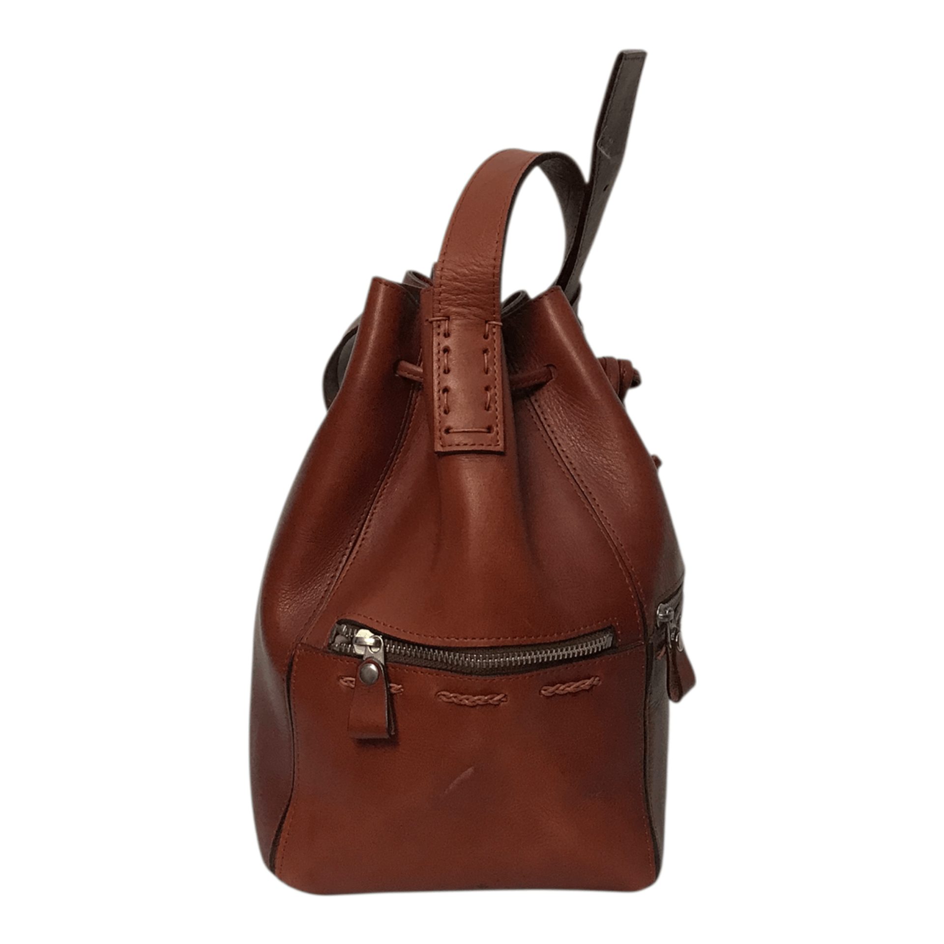 Leather A.Y.A Classic Heritage Leather Bucket Bag Size ONE SIZE - 3 Thumbnail