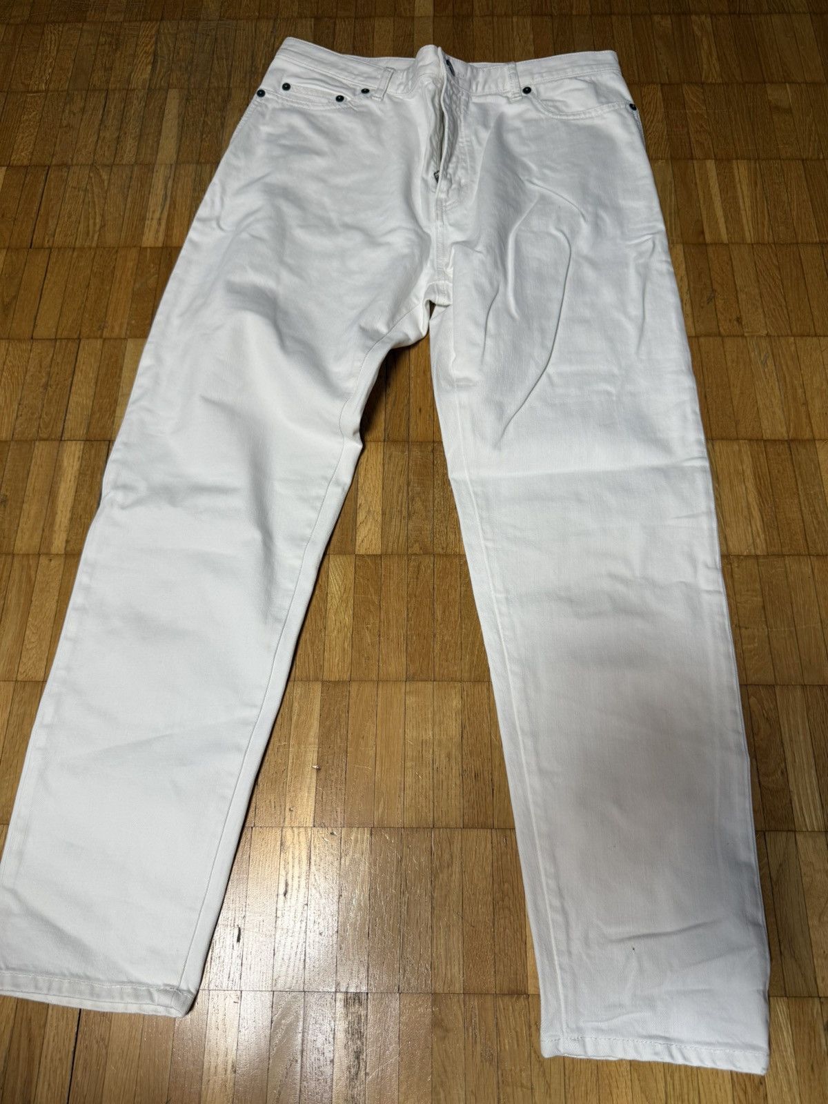 Saint Laurent Paris Saint Laurent Paris White Denim Jeans W33 Straight Fit Size US 33 - 1 Thumbnail