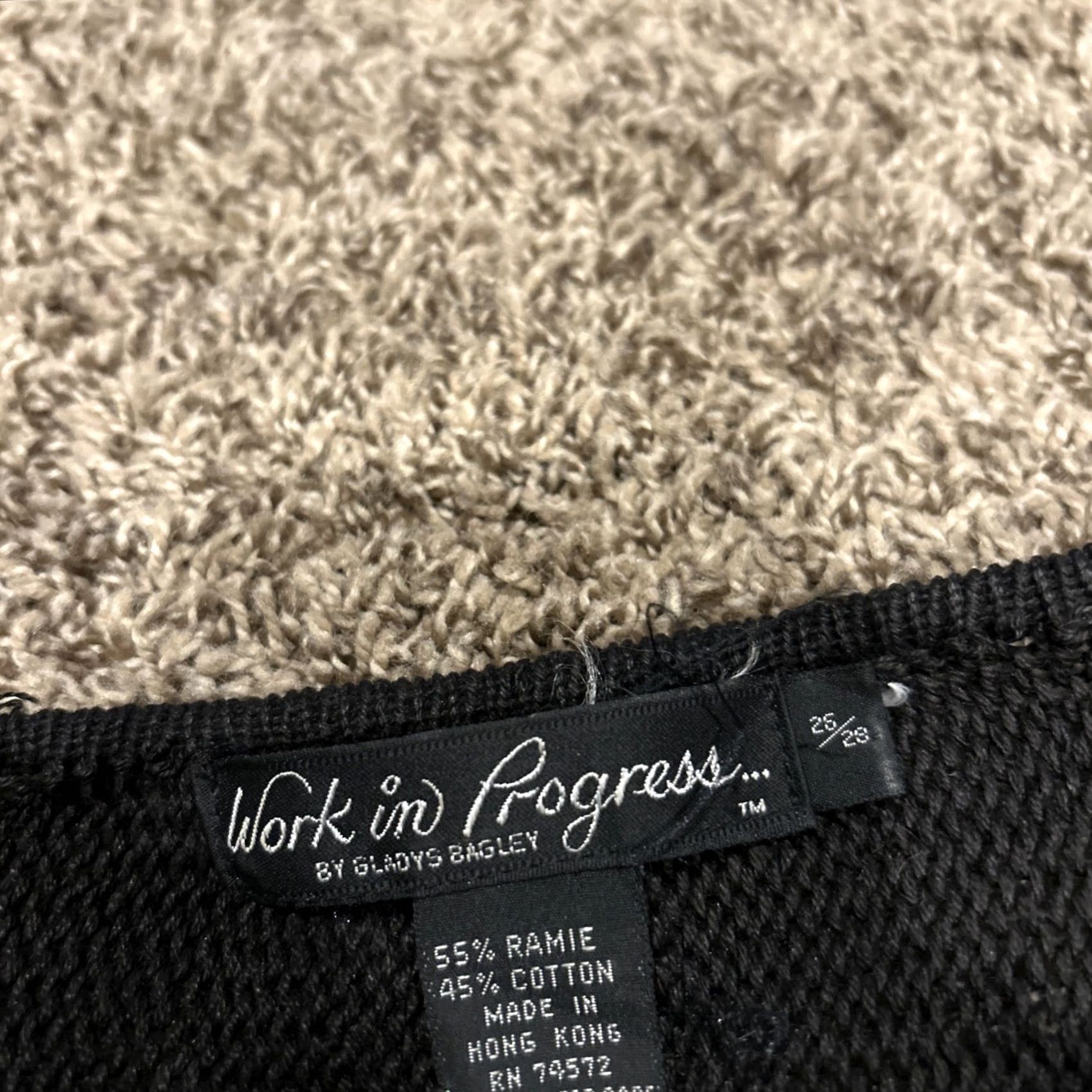 Vintage VINTAGE Work in Progress Black Beaded Sweater 26/28 Plus A15 Knit Pullover Long Sleeve Heavyweight 80s Holiday Party Winter Womens Size 4XL / US 24-26 - 2 Thumbnail