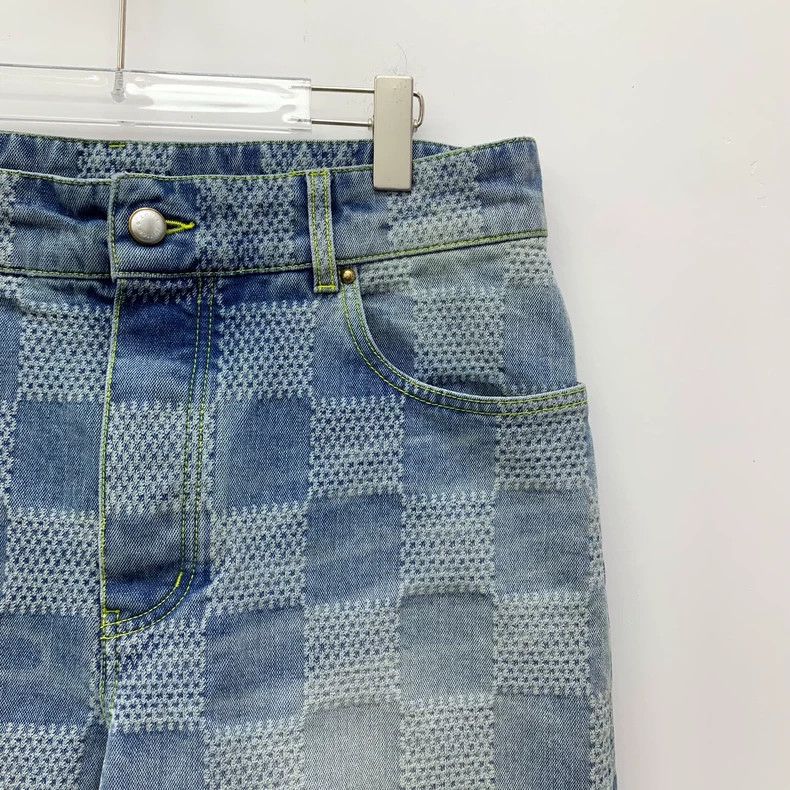Louis Vuitton Louis Vuitton Blue washed-and-used checkerboard cotton cas Size US 32 / EU 48 - 3 Thumbnail