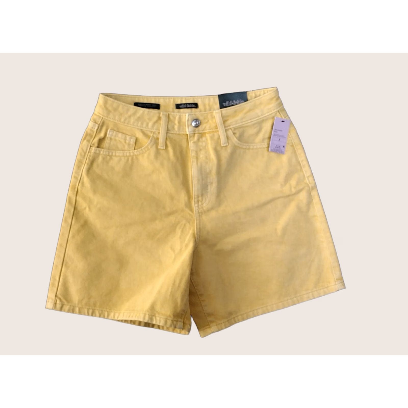 Vintage Wild Fable Shorts Bermuda Women's 2/26R Hipster Yellow Denim Casual Mid Size 26" / US 2 / IT 38 - 1 Thumbnail