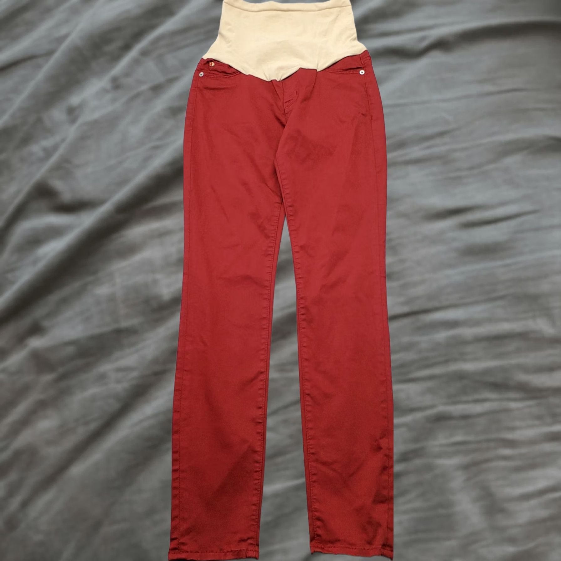 Hudson Hudson Maternity Pants Womens 26 Red Secret Fit Belly Nico Mid Rise Super Skinny Size 26" / US 2 / IT 38 - 1 Thumbnail
