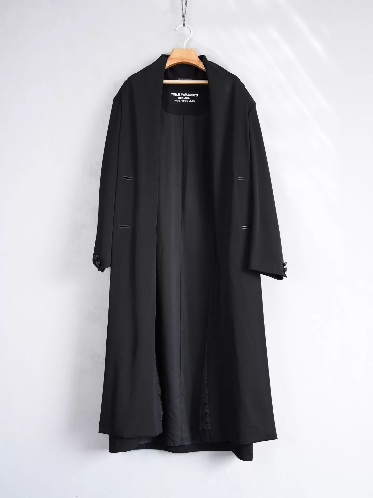 Yohji Yamamoto Yohji Yamamoto 85AW Big Silhouette Shawl Collar Coat Size US L / EU 52-54 / 3 - 3 Thumbnail