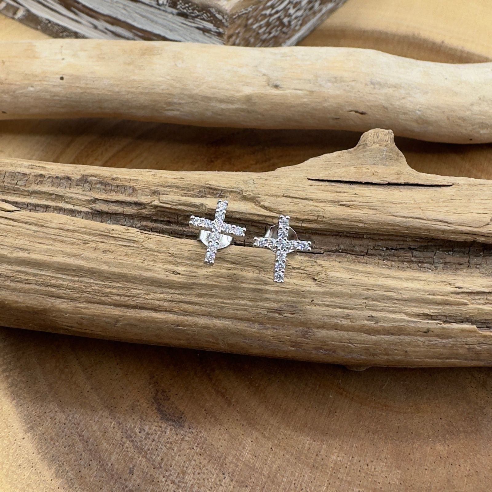 The Unbranded Brand Cross Cubic Zirconia Earrings Size ONE SIZE - 5 Thumbnail