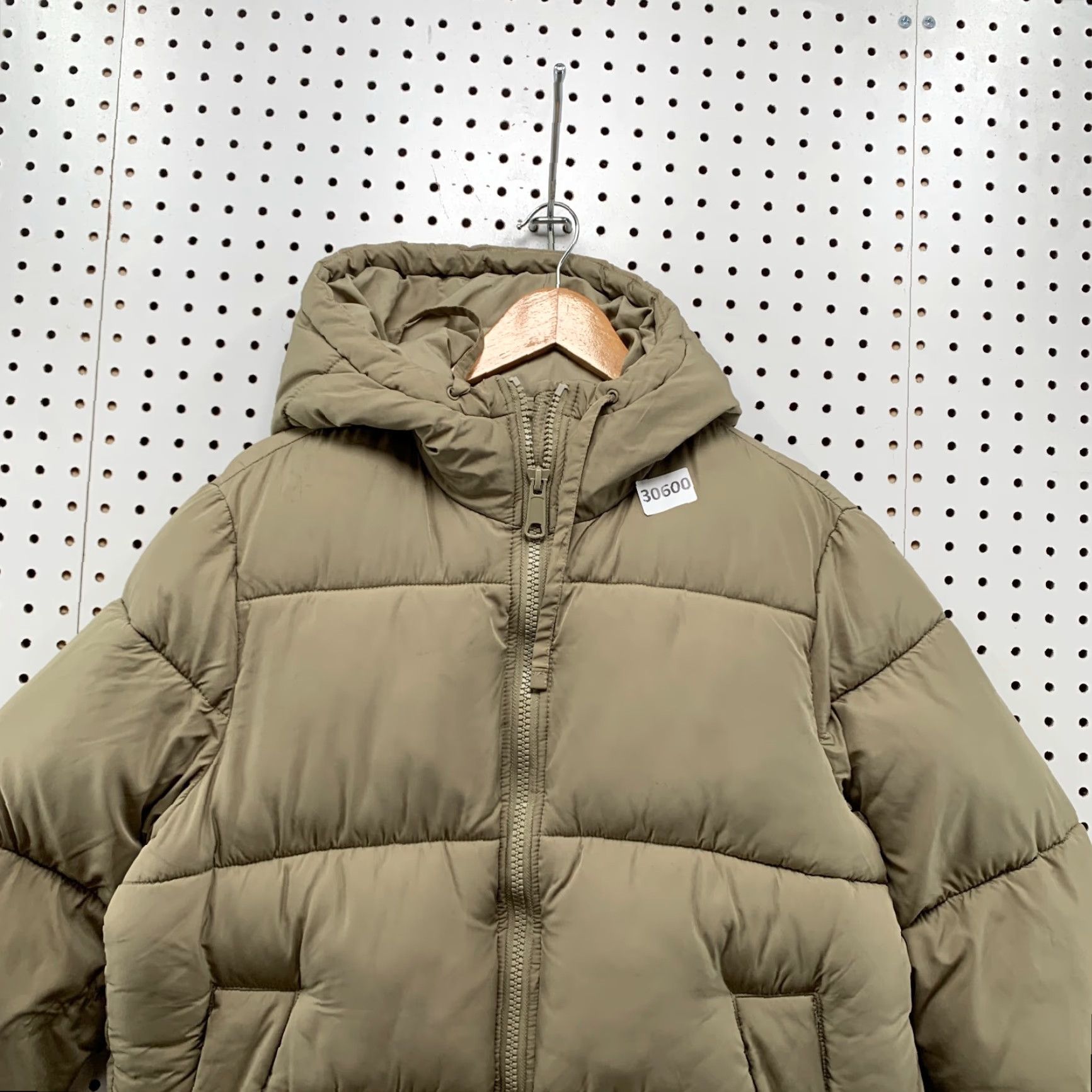 H&M VINTAGE H&M Puffer Jacket Beige Hooded Womens XS Full Zip Hoodie 23.5x25 - (adjusted to standard structure) Size XS / US 0-2 / IT 36-38 - 3 Thumbnail