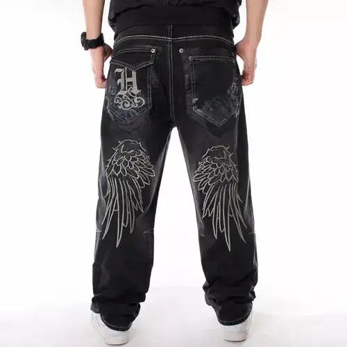 Designer × Japanese Brand × Jean Baggy jeans with embroidery Size US 32 / EU 48 - 1 Thumbnail