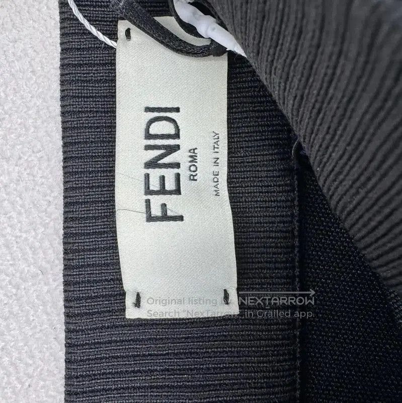 Fendi Fendi Black Midi Skirt with Logo . Size 22" - 4 Thumbnail