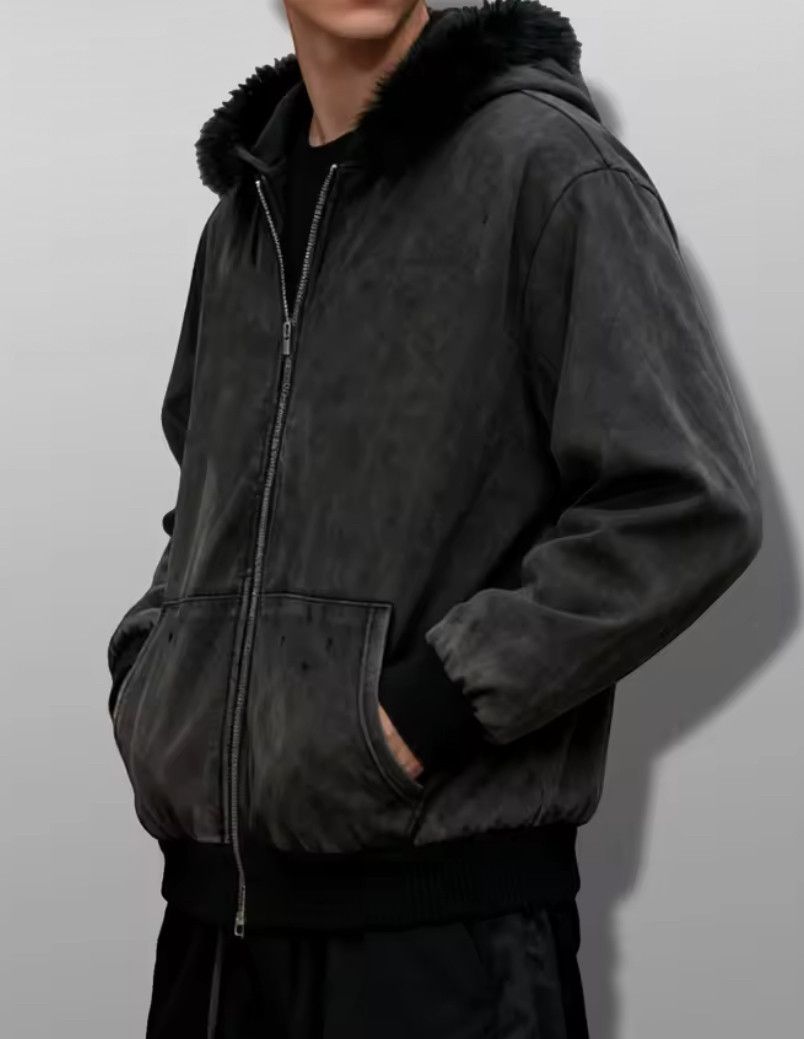 Other Fashion Punk Goth Grunge Ins Fur Hat Black Washed Hoodies Size US S / EU 44-46 / 1 - 1 Thumbnail