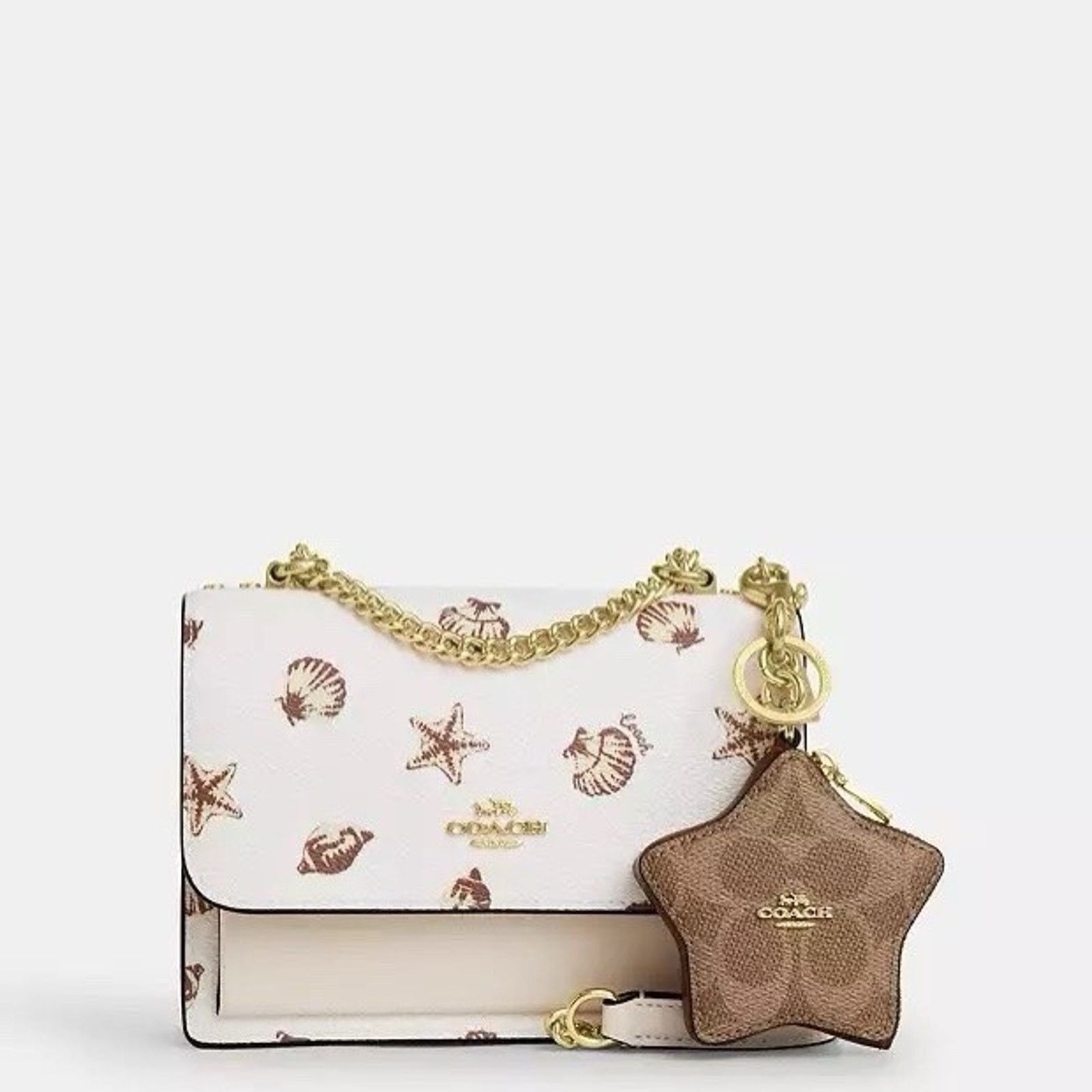 Coach NWT Coach CBL12 Star Bag Charm Coin Case Pouch Tan/Brown Size ONE SIZE - 7 Thumbnail