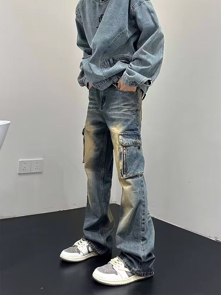 Japanese Brand × Jean Vintage washed ripple pocket rare jeans Size US 34 / EU 50 - 1 Thumbnail