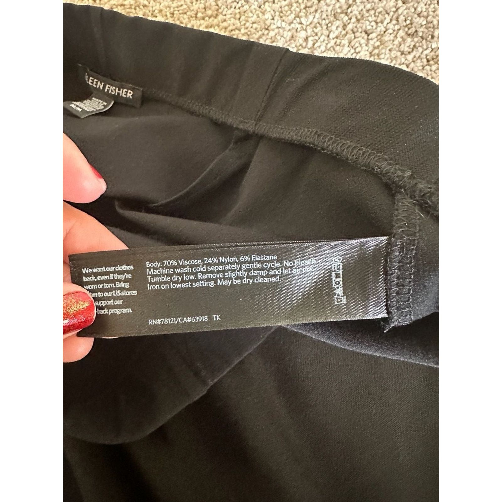 Eileen Fisher Eileen Fisher Washable Stretch Black Wide-Leg Pants M Size 27" / US 4 / IT 40 - 7 Thumbnail