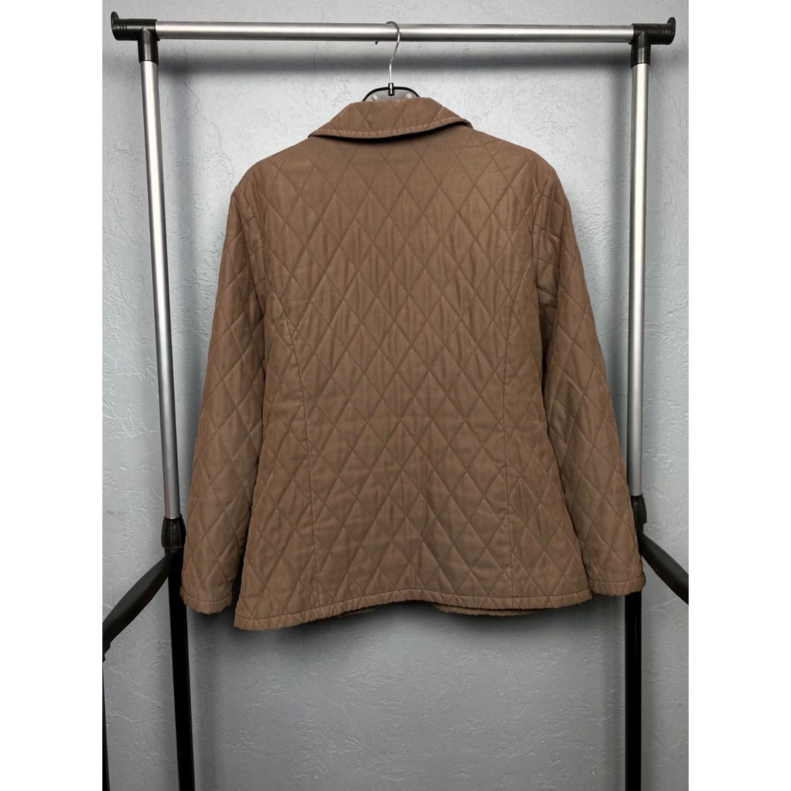 Barbour VINTAGE Barbour Jacket Women Quilted Short M'Fibre UK 14 Brown - Barbour Vintage Womens Shaped M'Fibre Short Quilted Jacket UK 14 Size 36" / US 14 / IT 50 - 6 Thumbnail