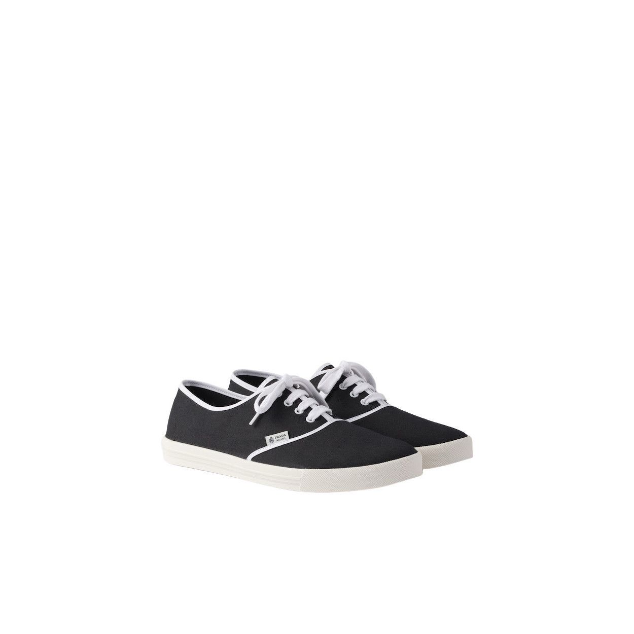 Prada PRADA $975 Black Drill Fabric Sneakers New & Authentic (Men' Size US 9.5 / EU 42-43 - 1 Thumbnail
