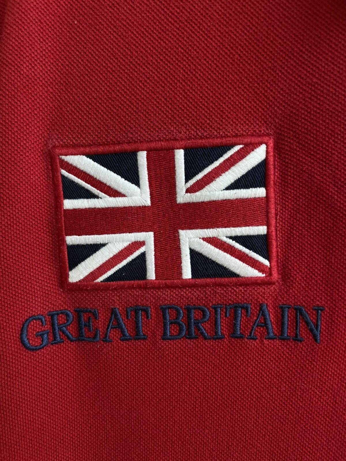 Polo Ralph Lauren × Vintage Polo Ralph Lauren Great Britain 3 Flag PRL Red Polo Shirt Size US XXL / EU 58 / 5 - 8 Thumbnail
