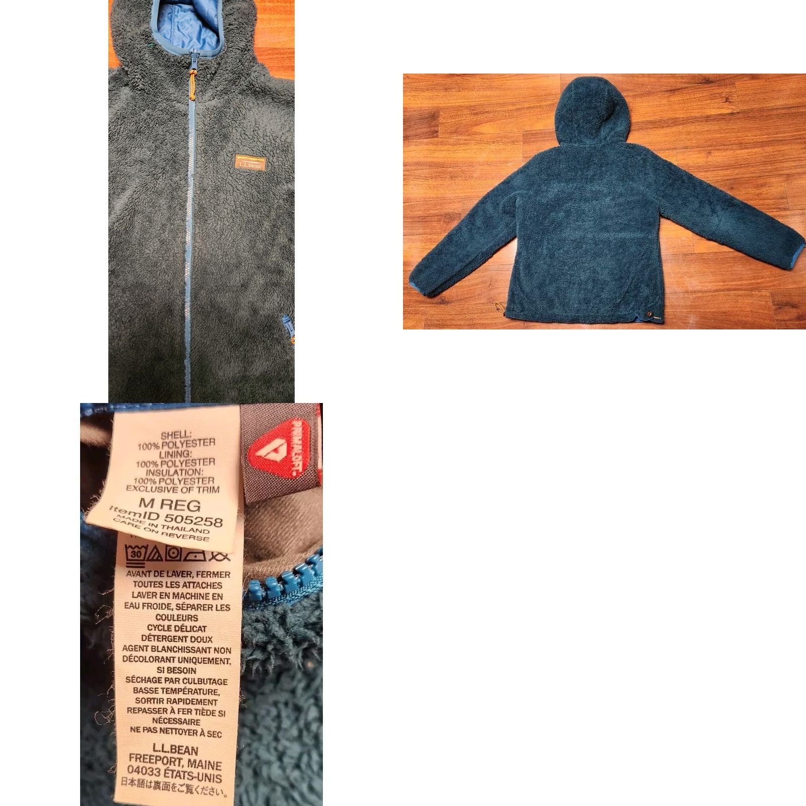 Vintage VINTAGE LL BEAN Mountain Reversible Jacket Women's M Reg Primaloft Fleece VTG Zip Hooded Blue on one side and fleece side is green. Size M / US 6-8 / IT 42-44 - 8 Thumbnail