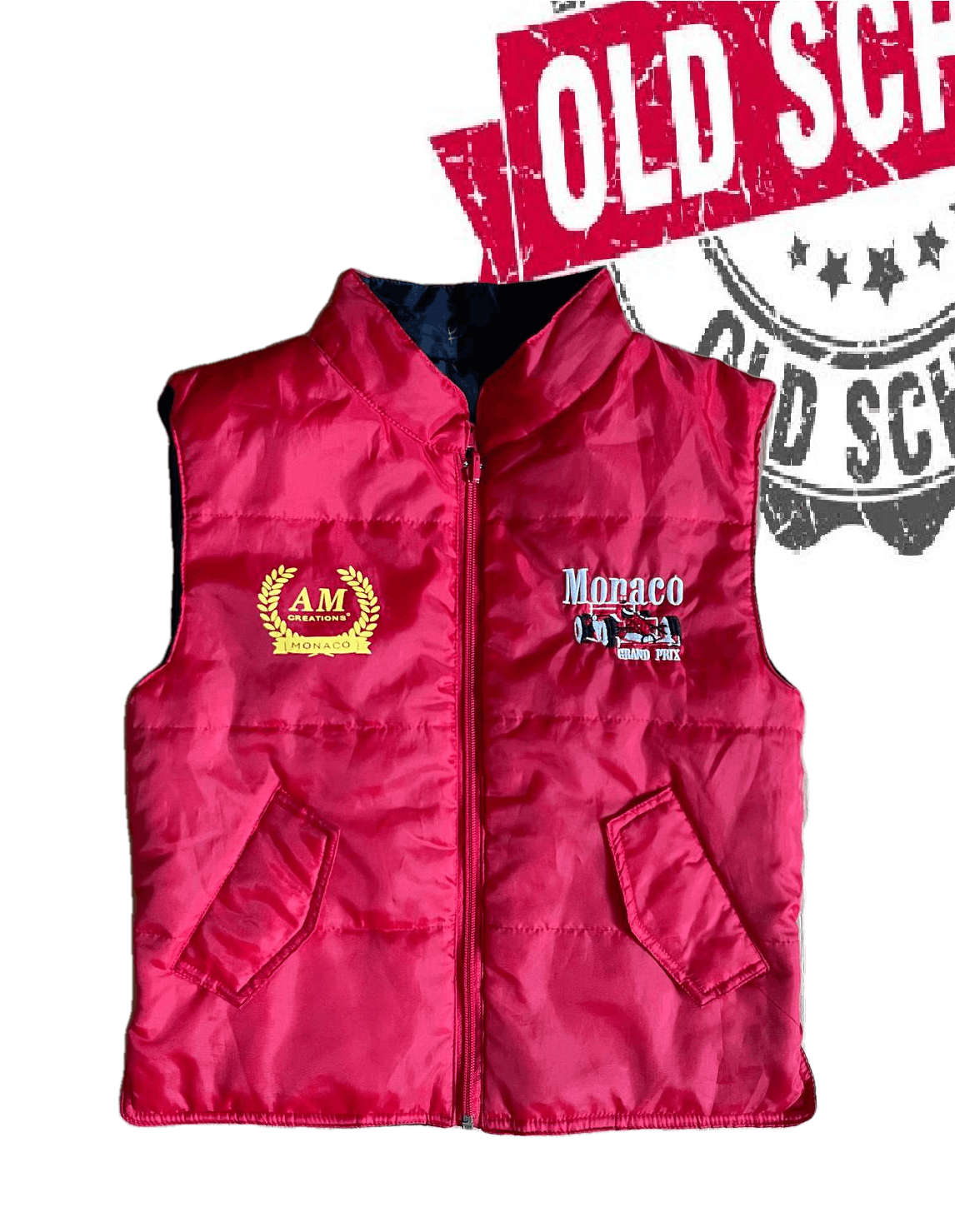 Vintage Vintage Monaco Grand Prix Racing Red/Black Nylon Vest Size US XS / EU 42 / 0 - 1 Thumbnail