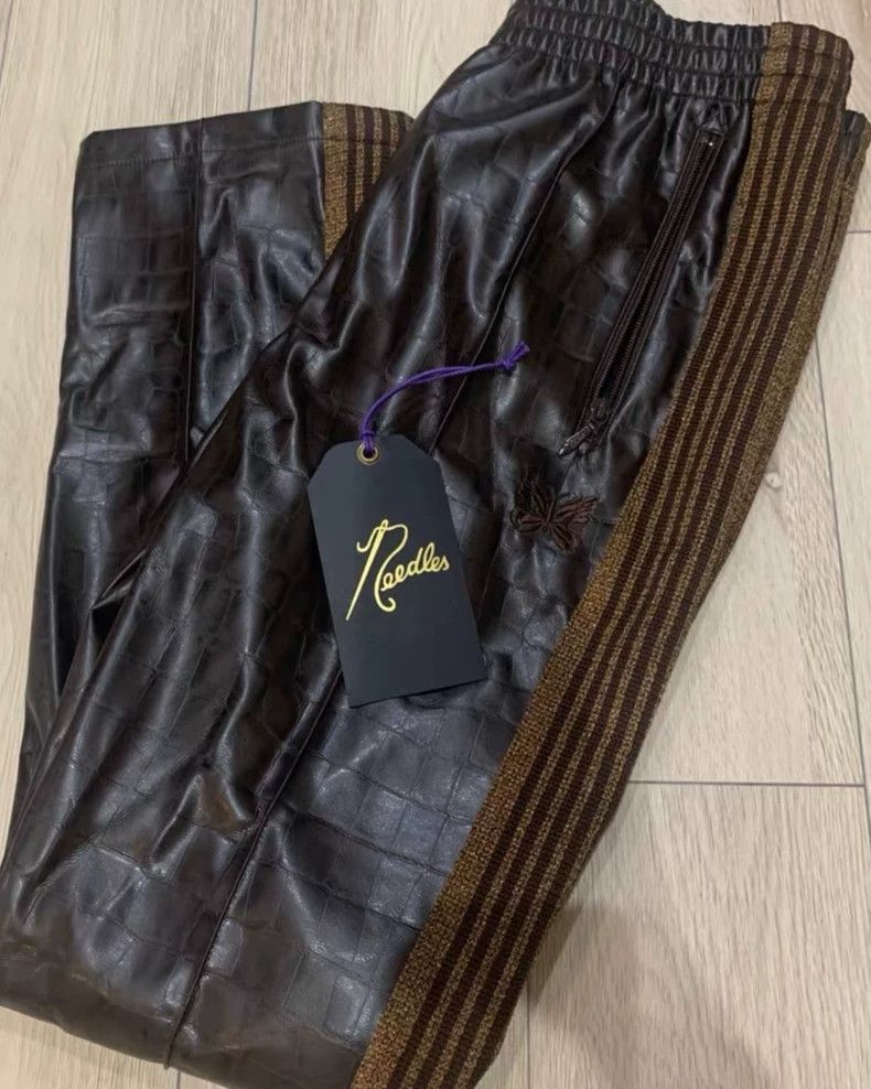 Needles Needles 20AW Croc-Embossed Leather Pants - dmc Size US 27 - 1 Thumbnail