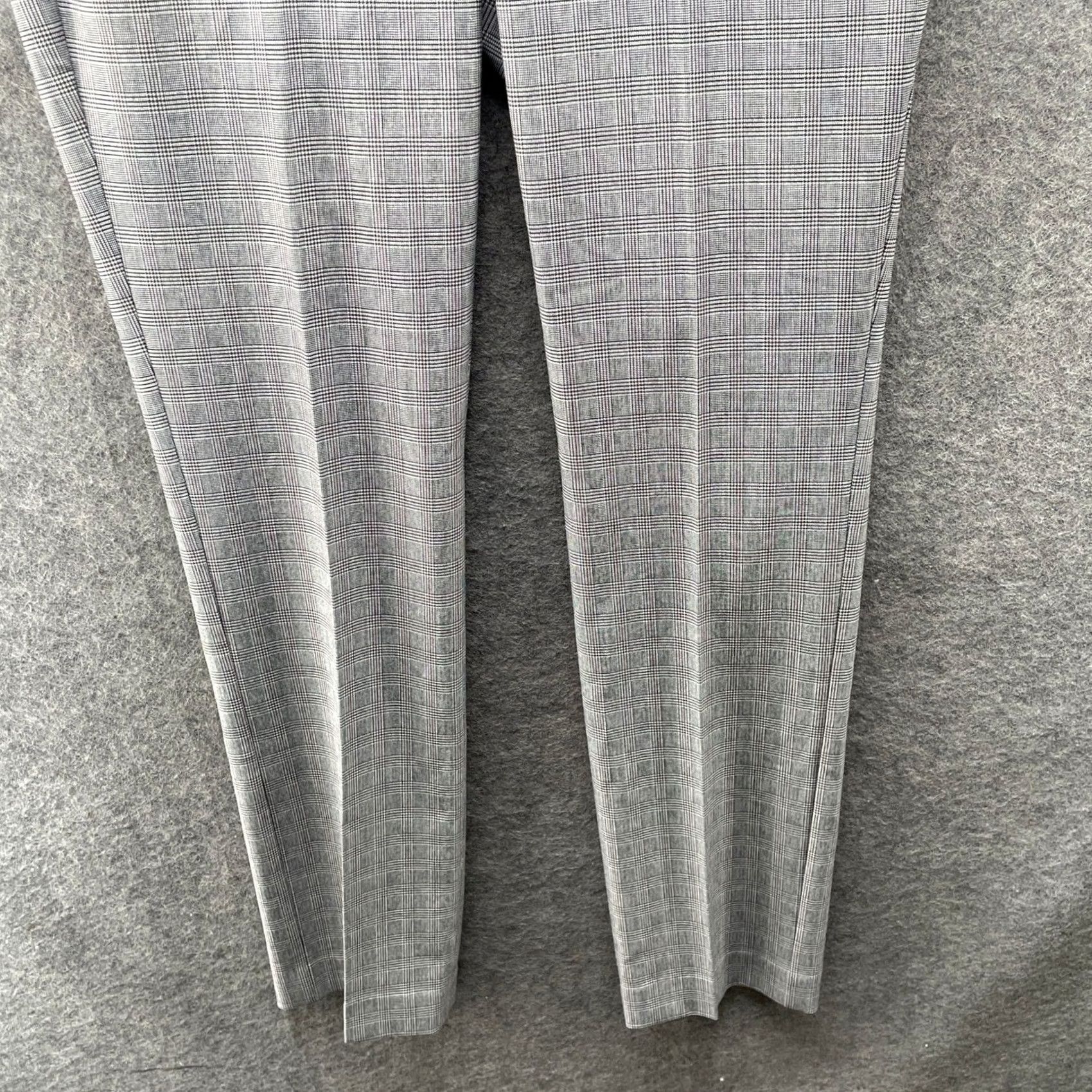 Express Express Columnist Slim Mid Rise Dress Pants Womens 6 Gray Glen Plaid Stretch Size 28" / US 6 / IT 42 - 4 Thumbnail