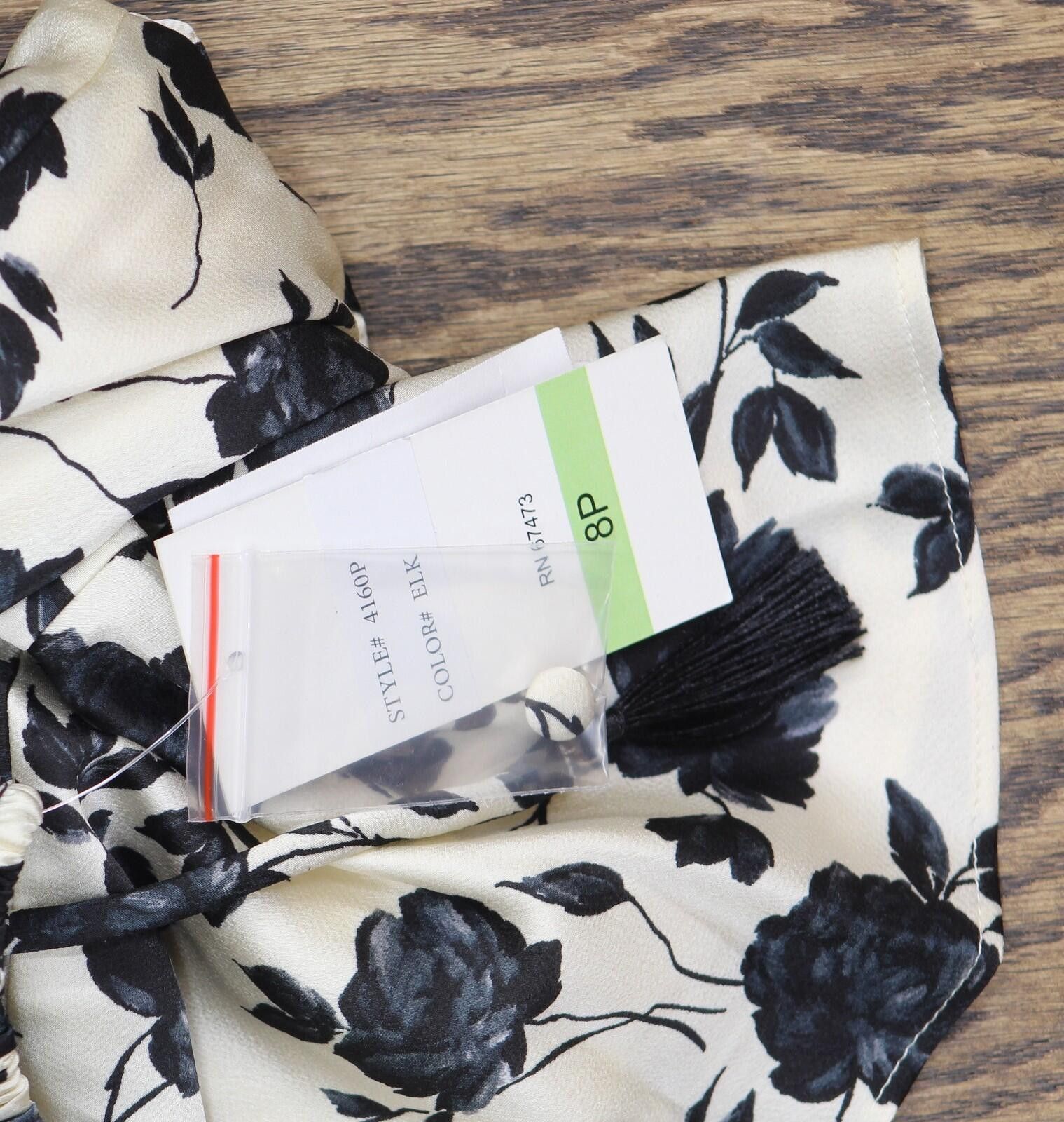Ann Taylor Nwt Taylor Ruffled-hem Dress 4160p Ecru Black Multi 8p Size M / US 6-8 / IT 42-44 - 3 Thumbnail