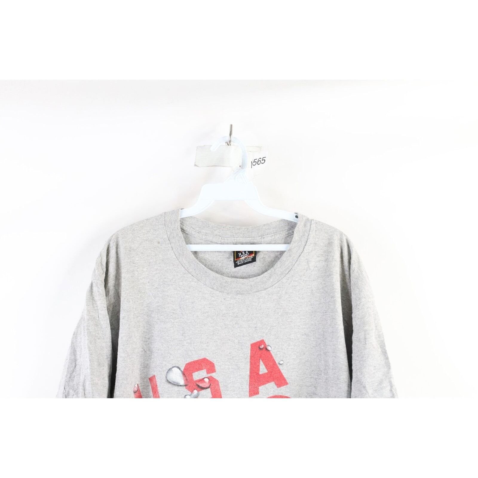 Vintage Vintage 90s Spell Out USA Olympics Swim Team T-Shirt Size US L / EU 52-54 / 3 - 2 Thumbnail