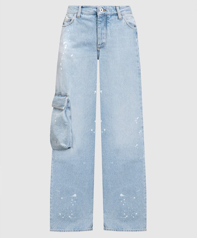 Off-White o1y1225 Cargo Denim Pant in Blue Size 25" / US 0 / IT 36 - 1 Thumbnail