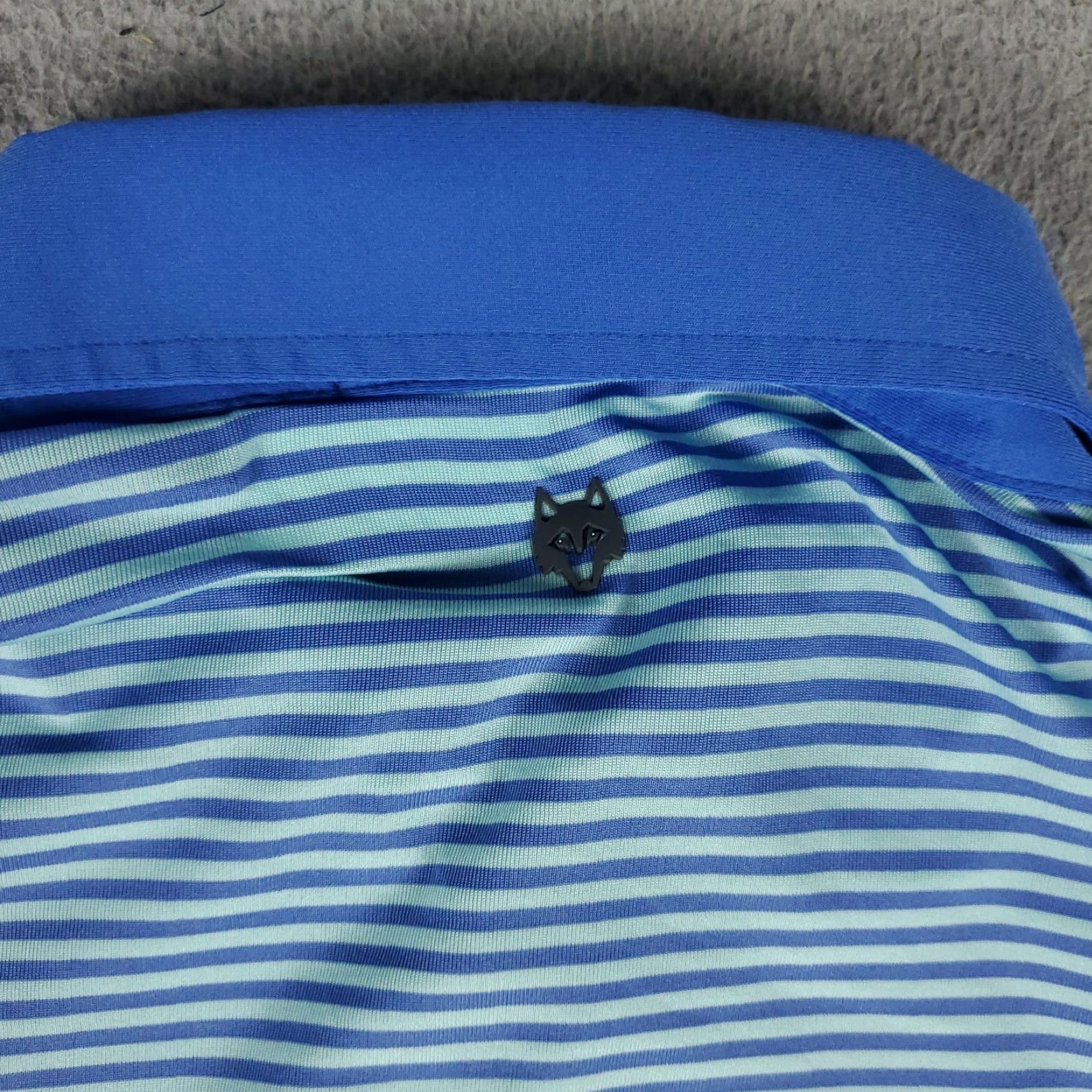 Vintage Greyson Polo Shirt Mens Large Blue Striped Wolf Golf Casual Short Sleeve Polo Size US L / EU 52-54 / 3 - 3 Thumbnail