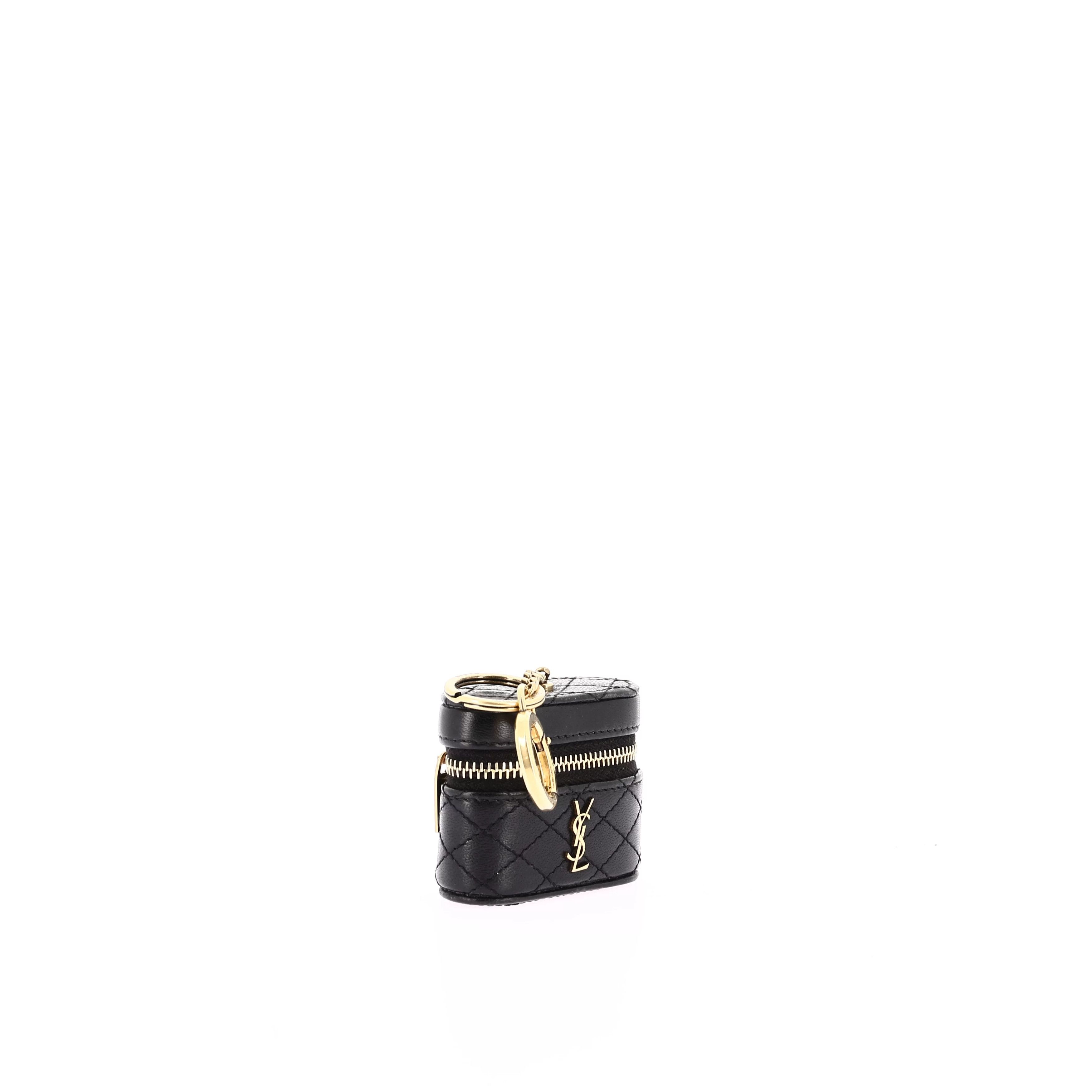 Saint Laurent Paris o1s1wg110924 Size: OS / Gaby Airpods Holder in Black & Gold Size ONE SIZE - 2 Thumbnail
