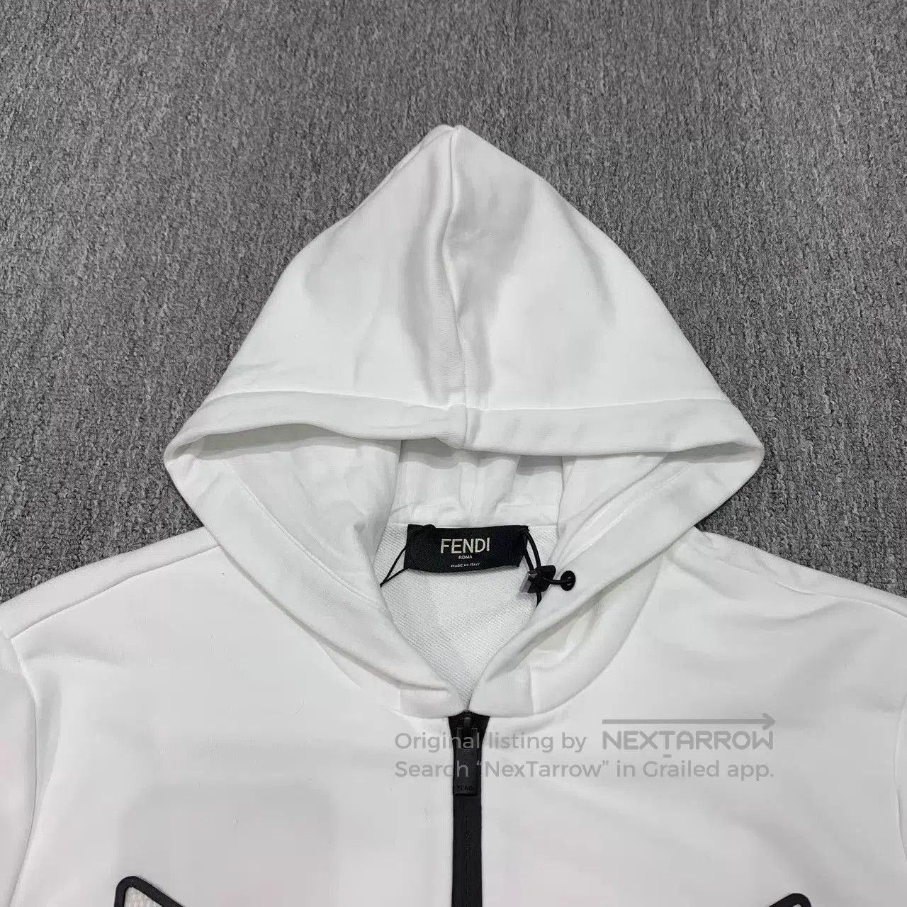 Fendi White Zip-Up Hoodie with Eye Print. Size US M / EU 48-50 / 2 - 9 Thumbnail