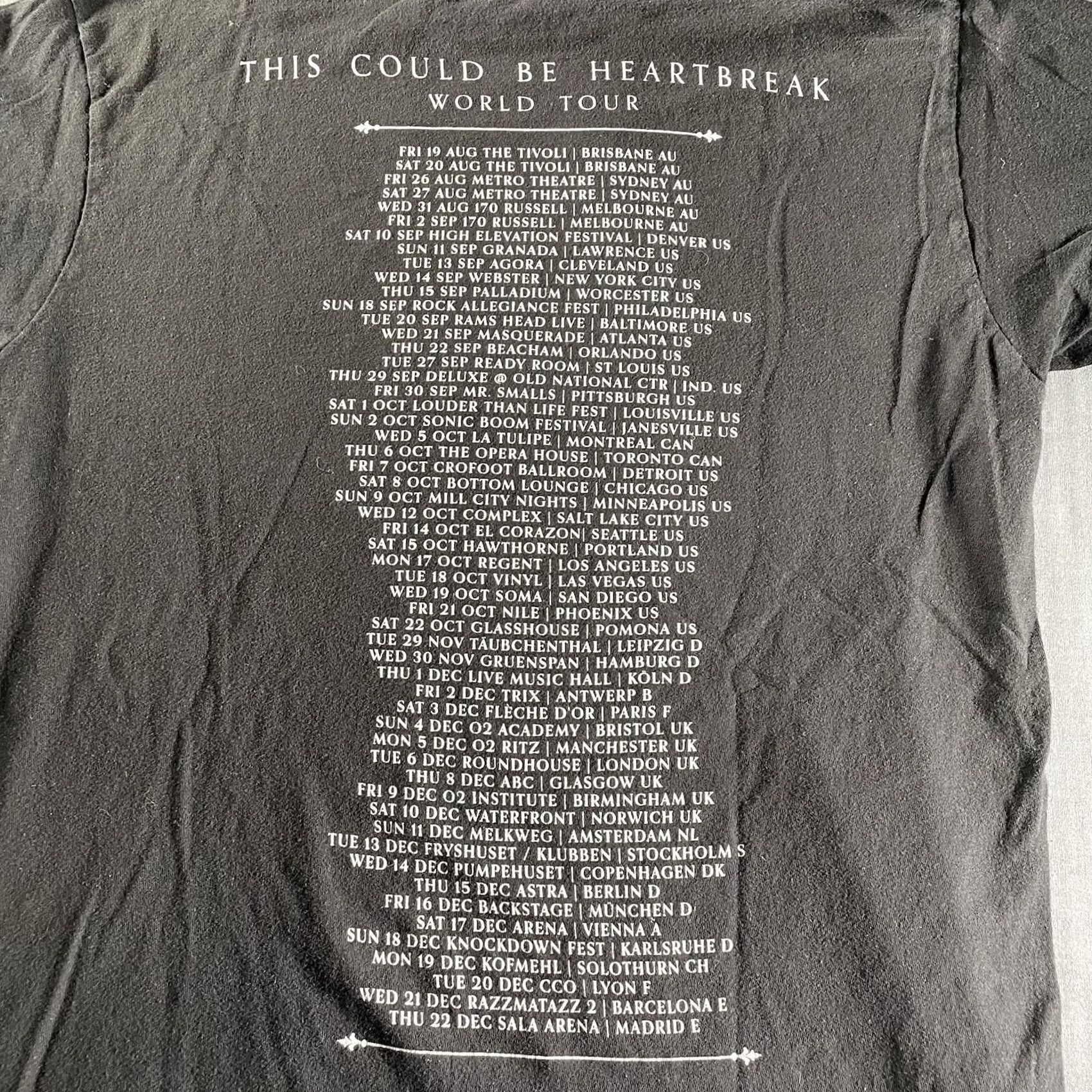 Tultex VINTAGE Tultex This Could Be Heartbreak World Tour Medium Black Shirt Men M Crew Neck Short Sleeve Cotton Size US M / EU 48-50 / 2 - 6 Thumbnail