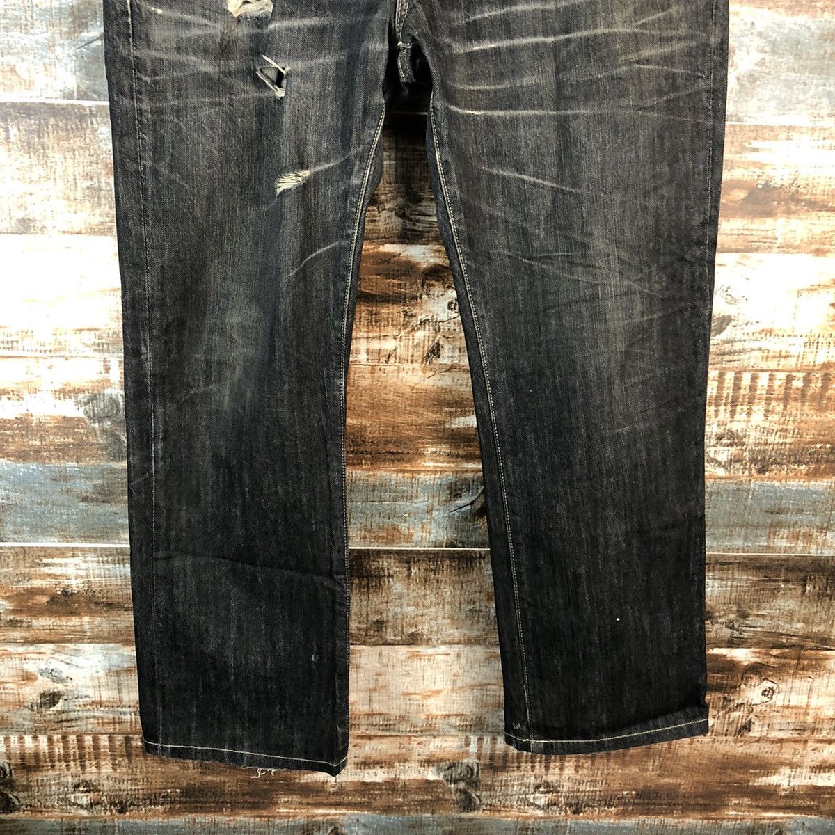 Uniqlo DL Uniqlo Jeans Black Distressed Denim Pants #C156 Size US 38 / EU 54 - 6 Thumbnail