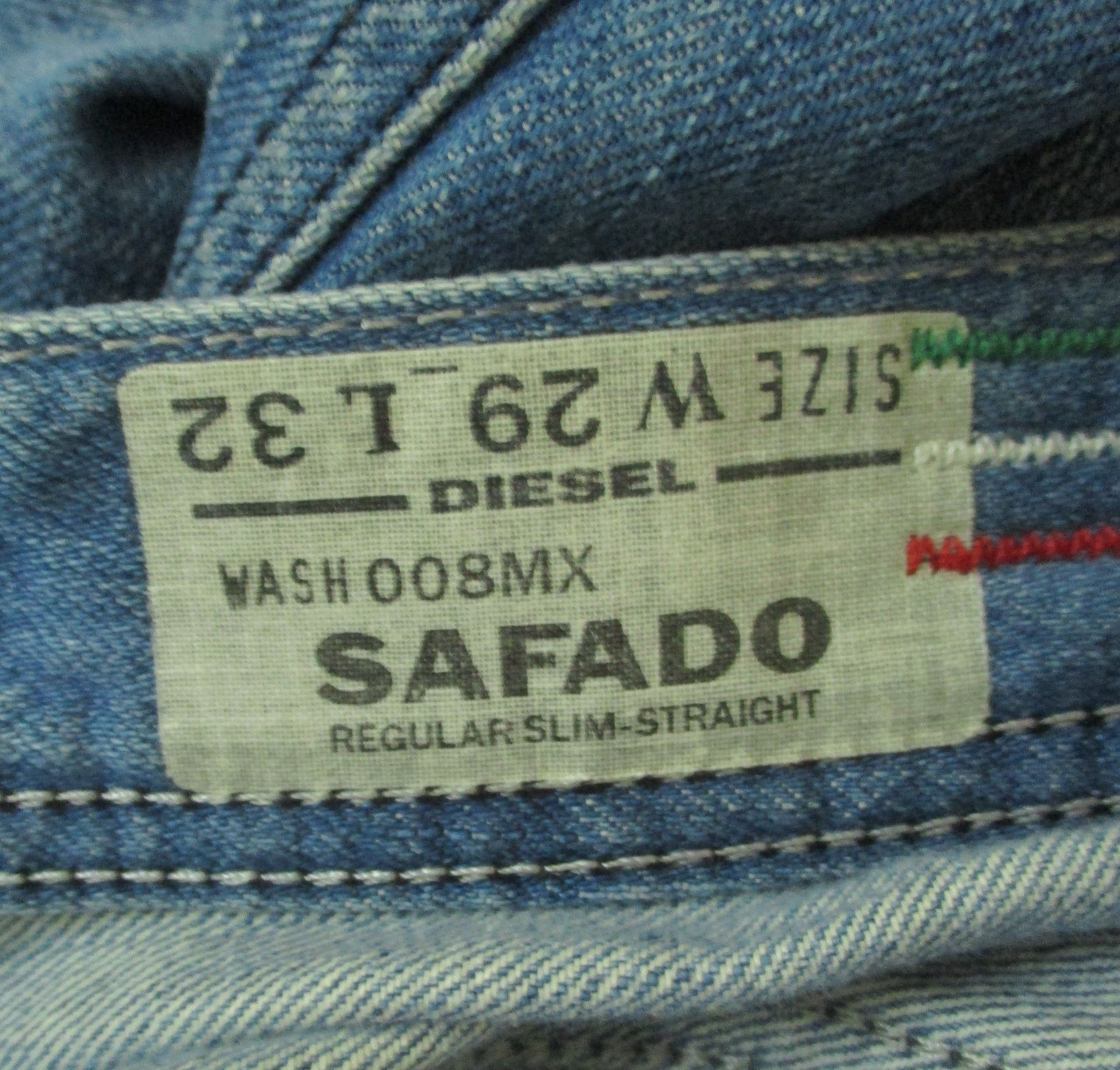 Diesel Safado Wash 008MX Low Rise Distressed Jeans Size US 29 - 9 Thumbnail
