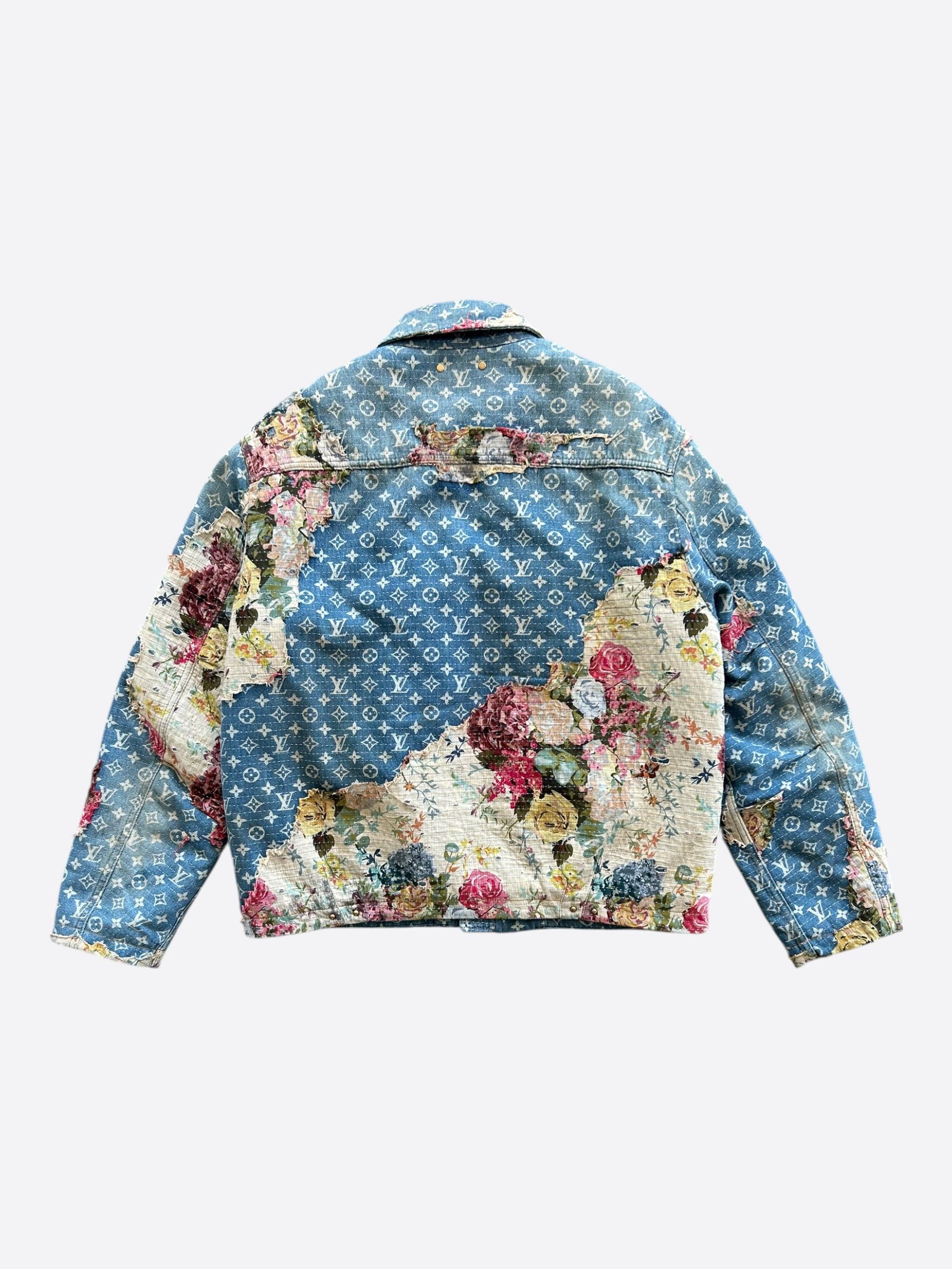 Louis Vuitton Blue Monogram Distressed Floral Workwear Jacket Size US XXL / EU 58 / 5 - 2 Thumbnail