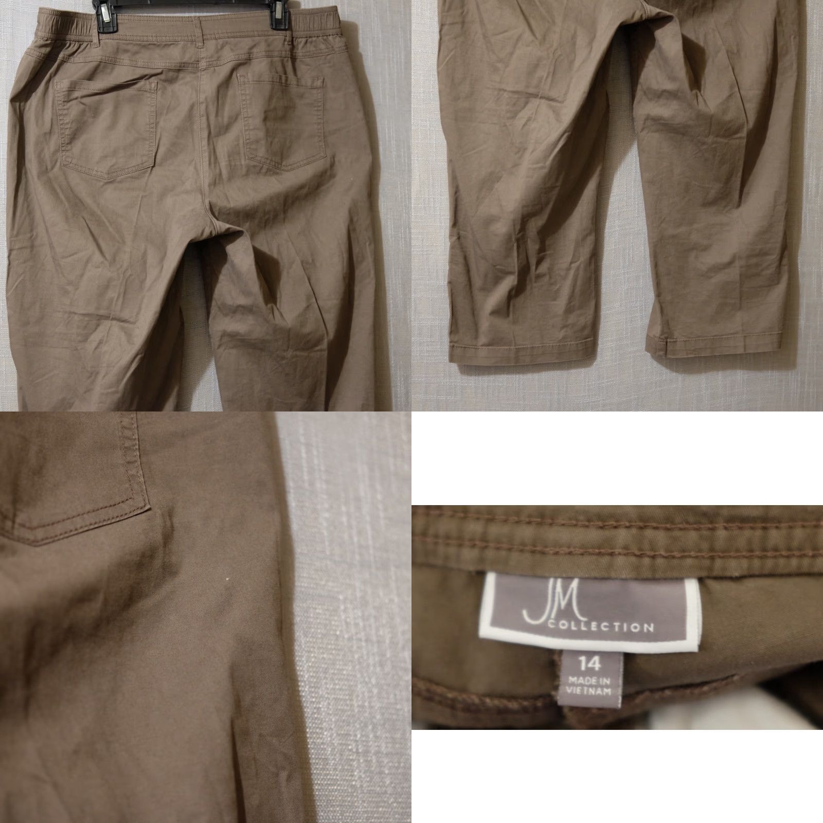 JM Collection JM Collection Capri Pants Stretch Pockets Brown Cuff Button Womens 14 Jeans Pants Capri Womens 14 Brown Pockets Stretch JM Collection Women Capris 14 Size 36" / US 14 / IT 50 - 8 Thumbnail