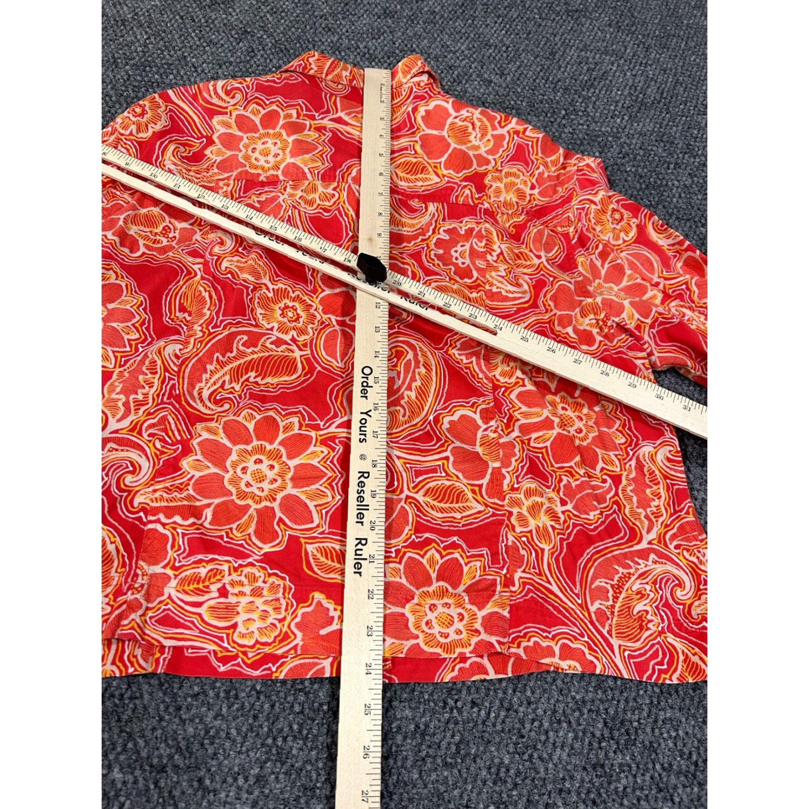 Coldwater Creek Coldwater Creek Jacket XL Red Floral Paisley Button Up Lightweight Size XL / US 12-14 / IT 48-50 - 7 Thumbnail
